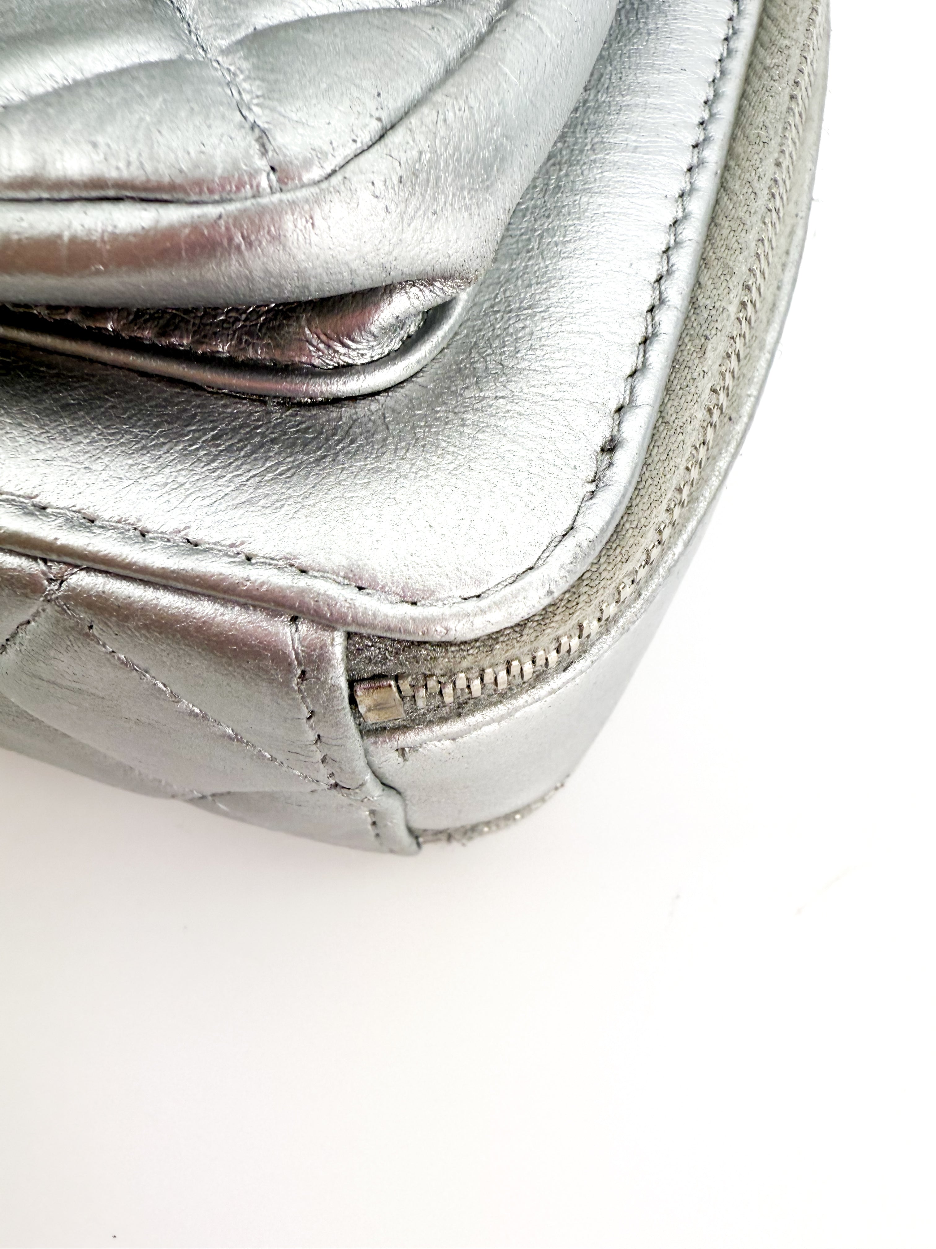 Chanel Small Pocket Box Camera Bag Metallic Silver