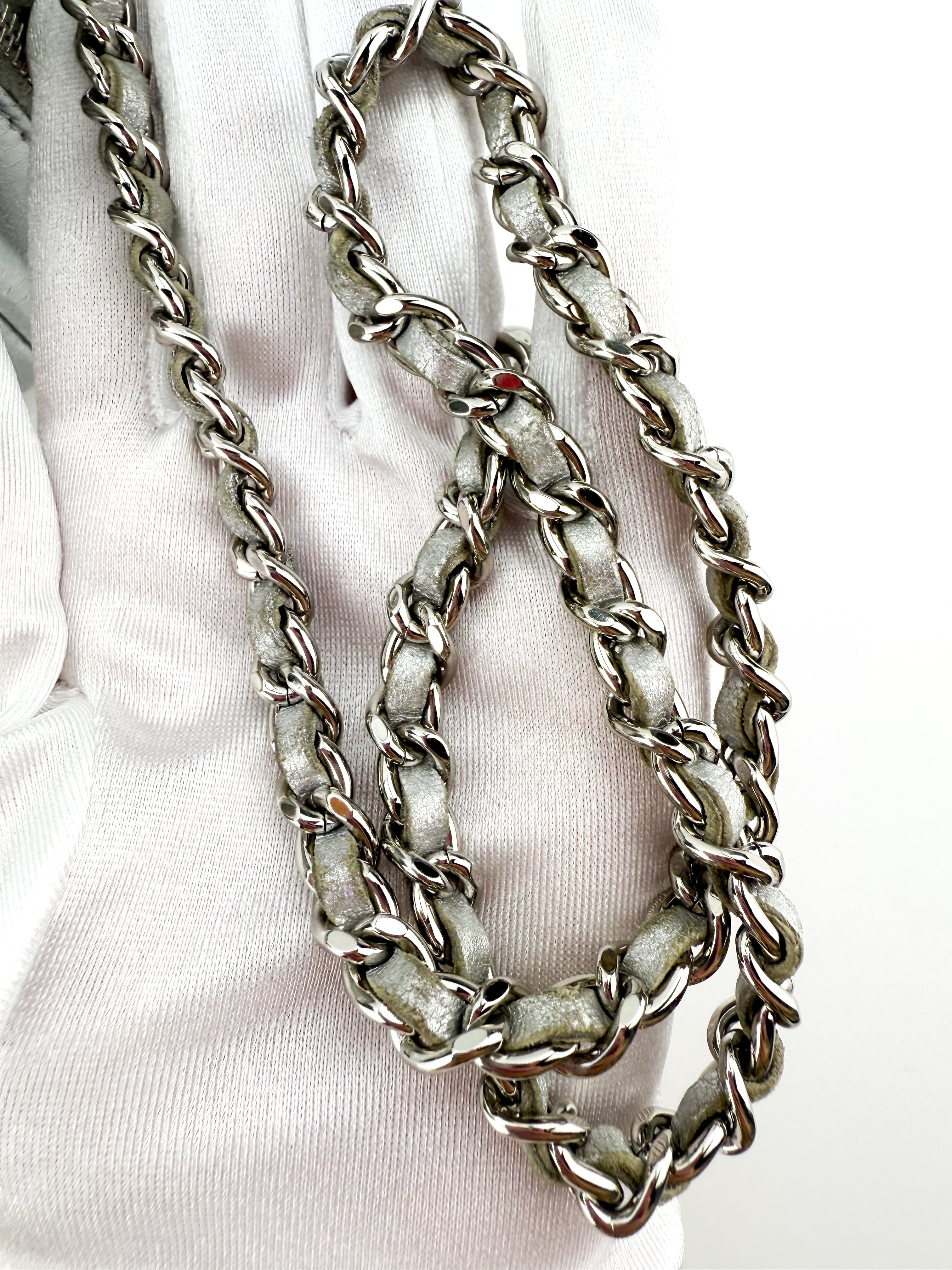 Chanel Small Pocket Box Camera Bag Metallic Silver