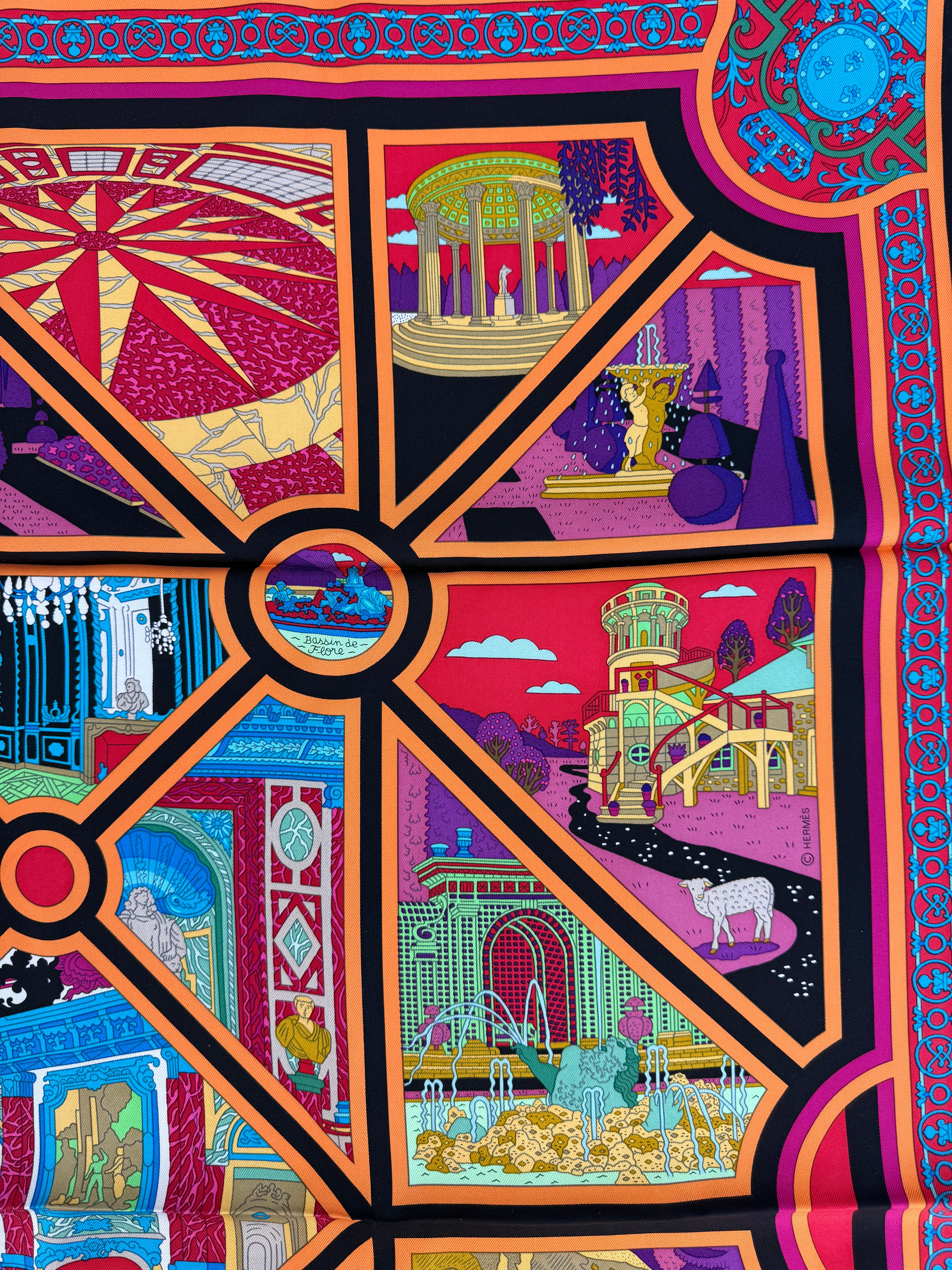 Hermes Flanerie a' Versailles Limited Edition Silk Scarf 90
