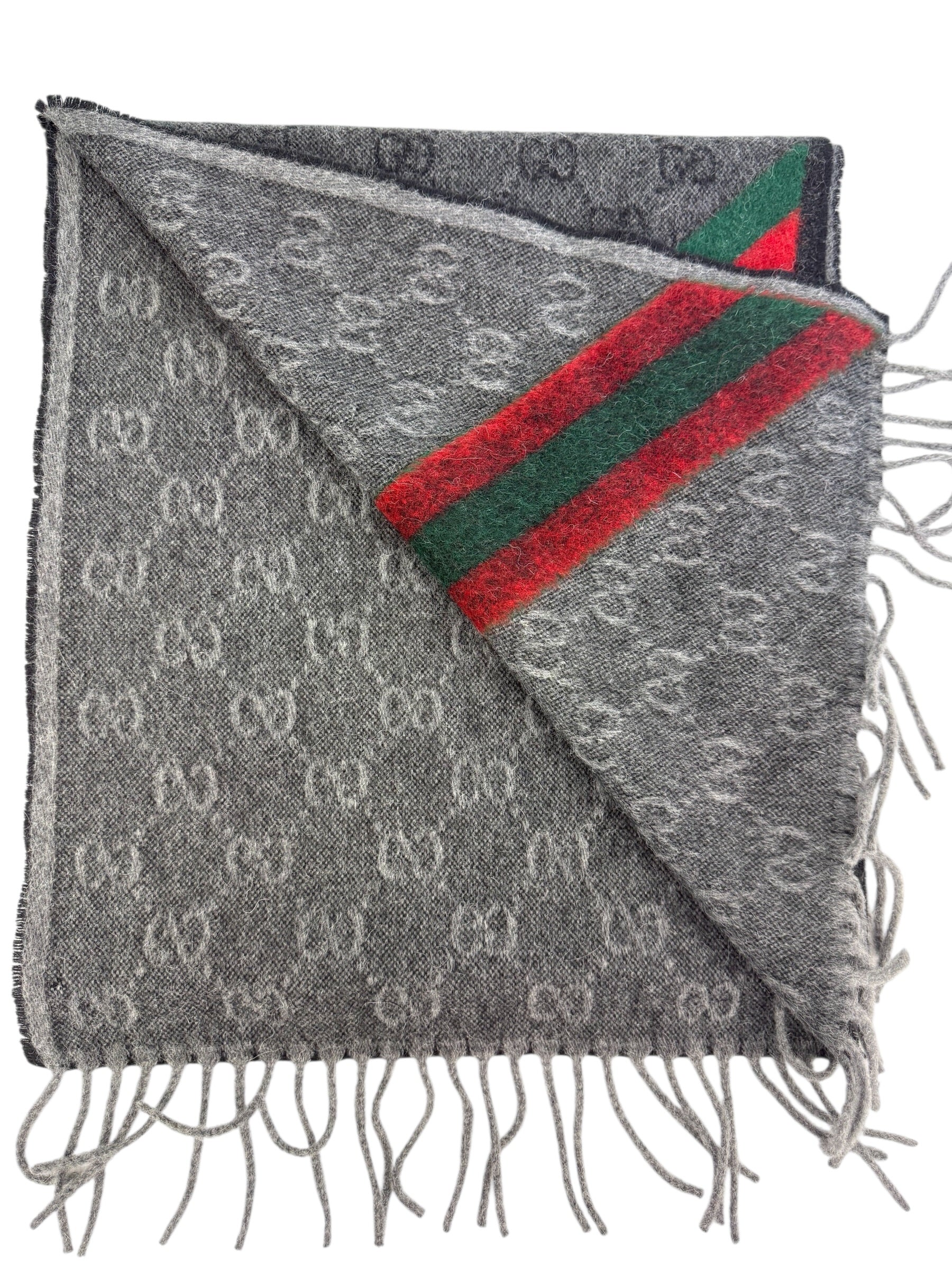 Gucci Wool Alpaca Monogram Web Scarf