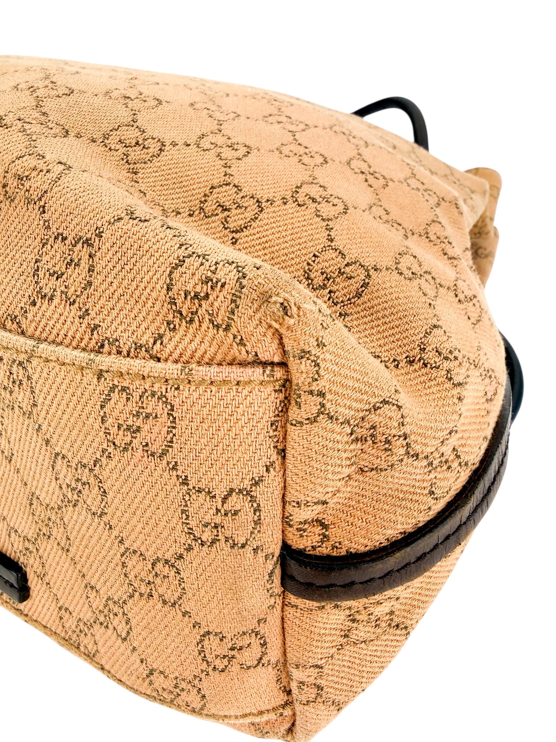 Gucci GG Gifford Canvas and Leather Tote Beige/Brown