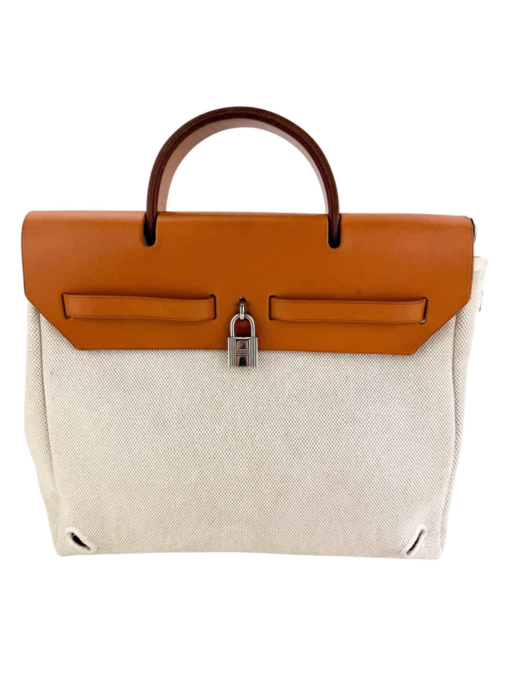 Hermes Herbag Toile Calfskin Backpack