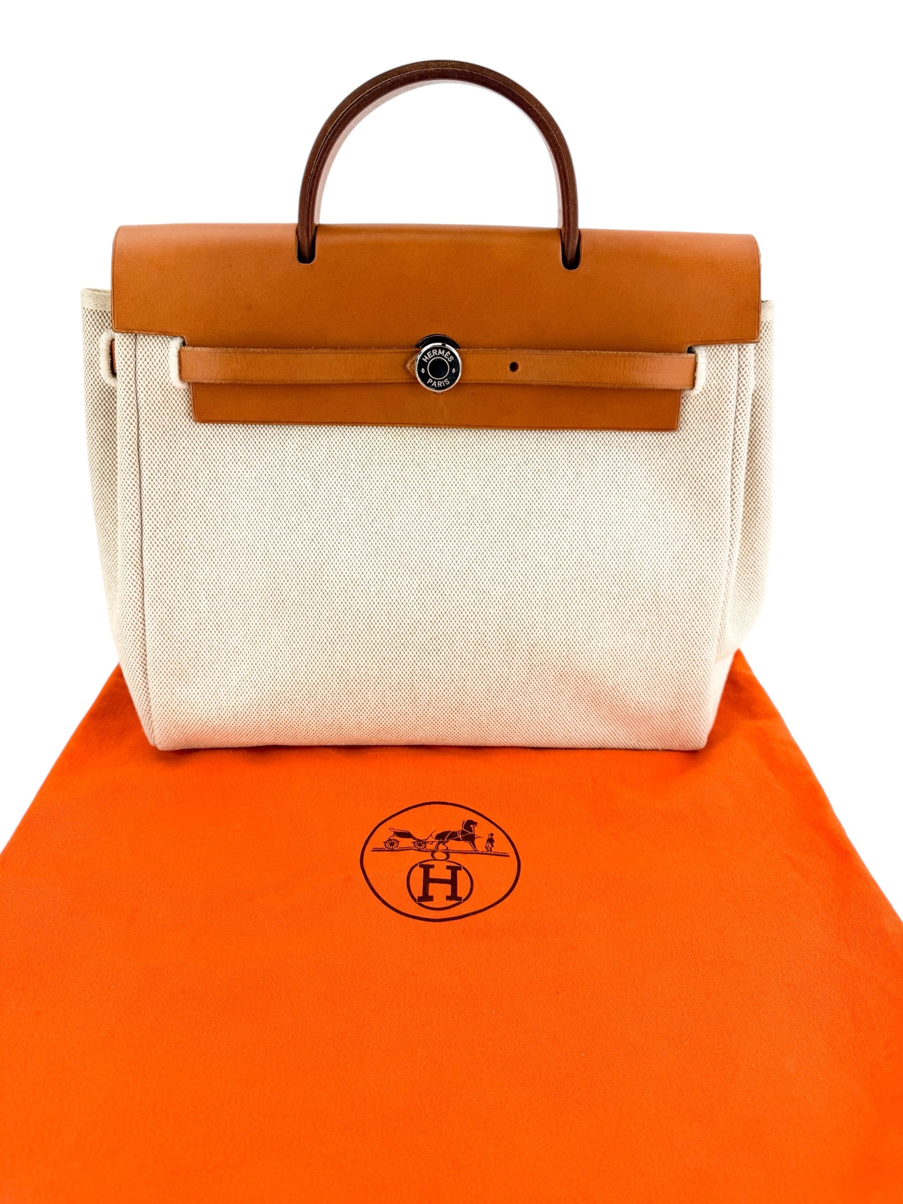 Hermes Herbag Toile Calfskin Backpack