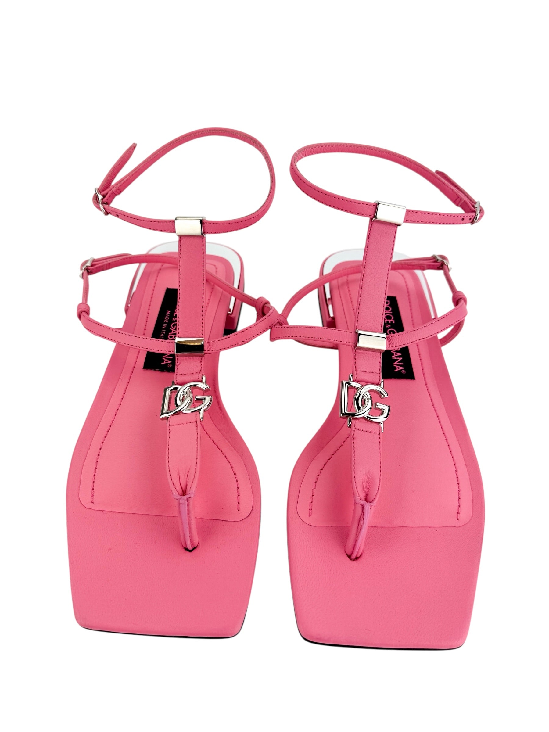 Dolce & Gabbana Thong Leather Sandal Pink Size 38