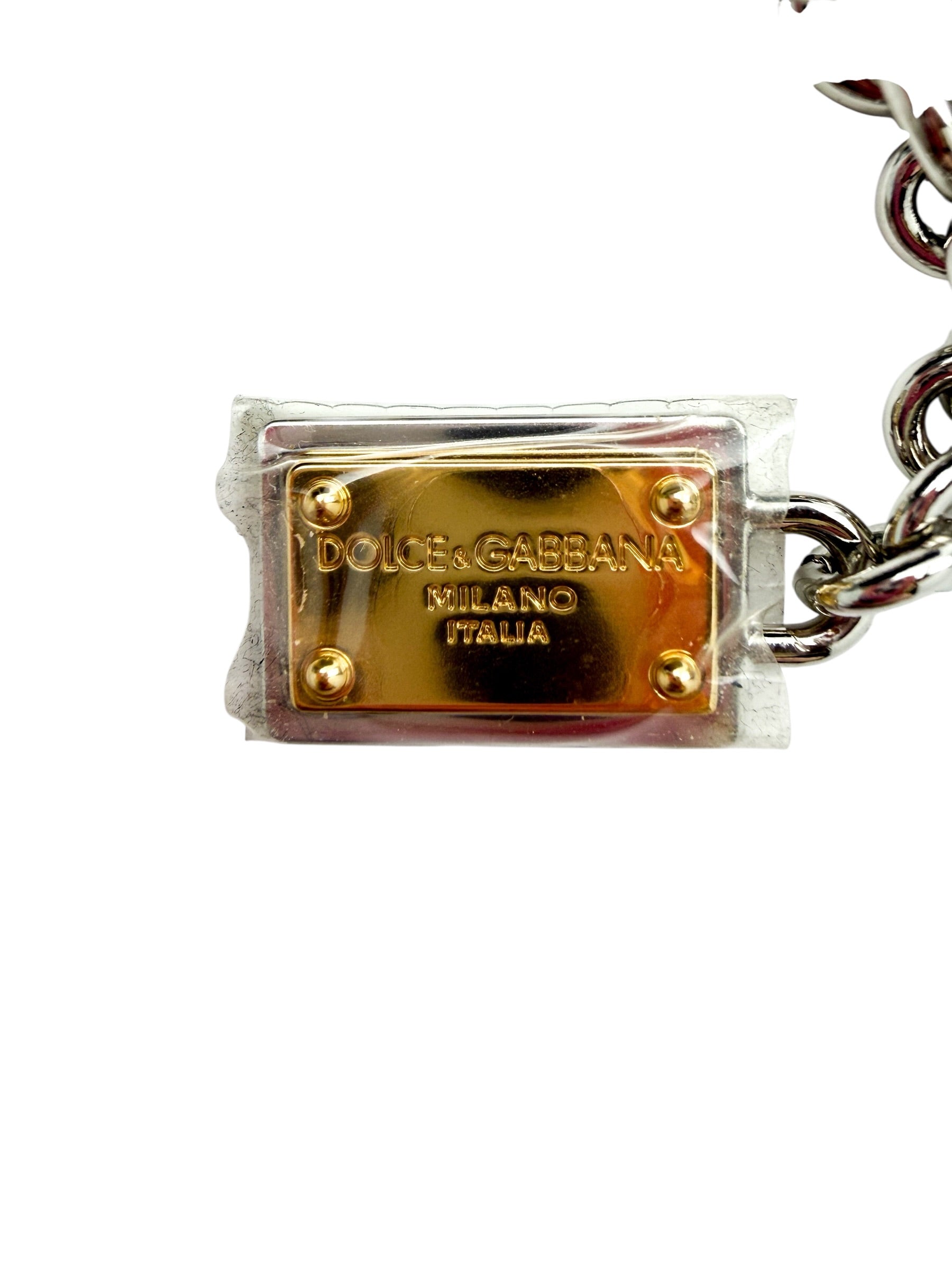 Dolce & Gabbana Black Faux Fur Silver Chain Crossbody Bag (NWT)