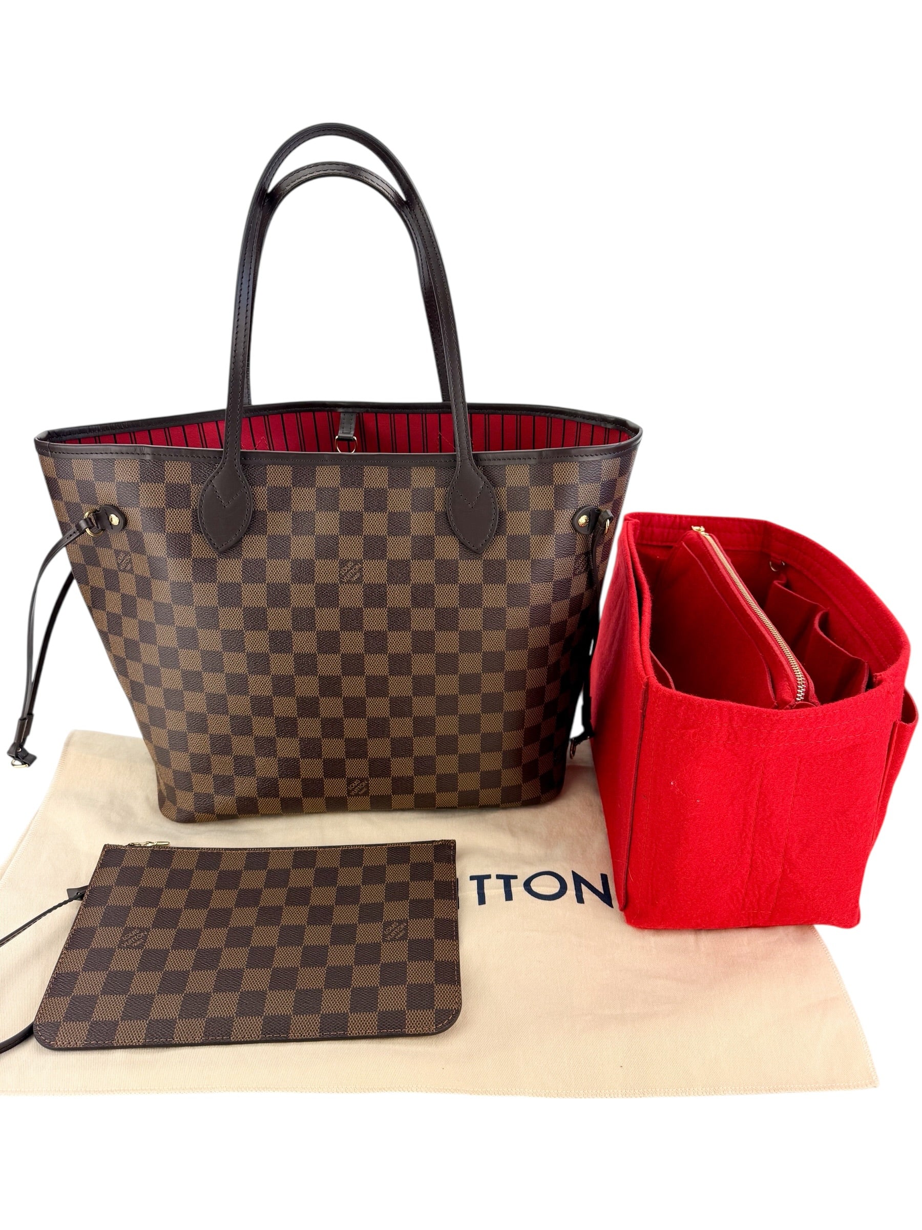 Louis Vuitton Damier Ebene Neverfull MM w/ Pouchette