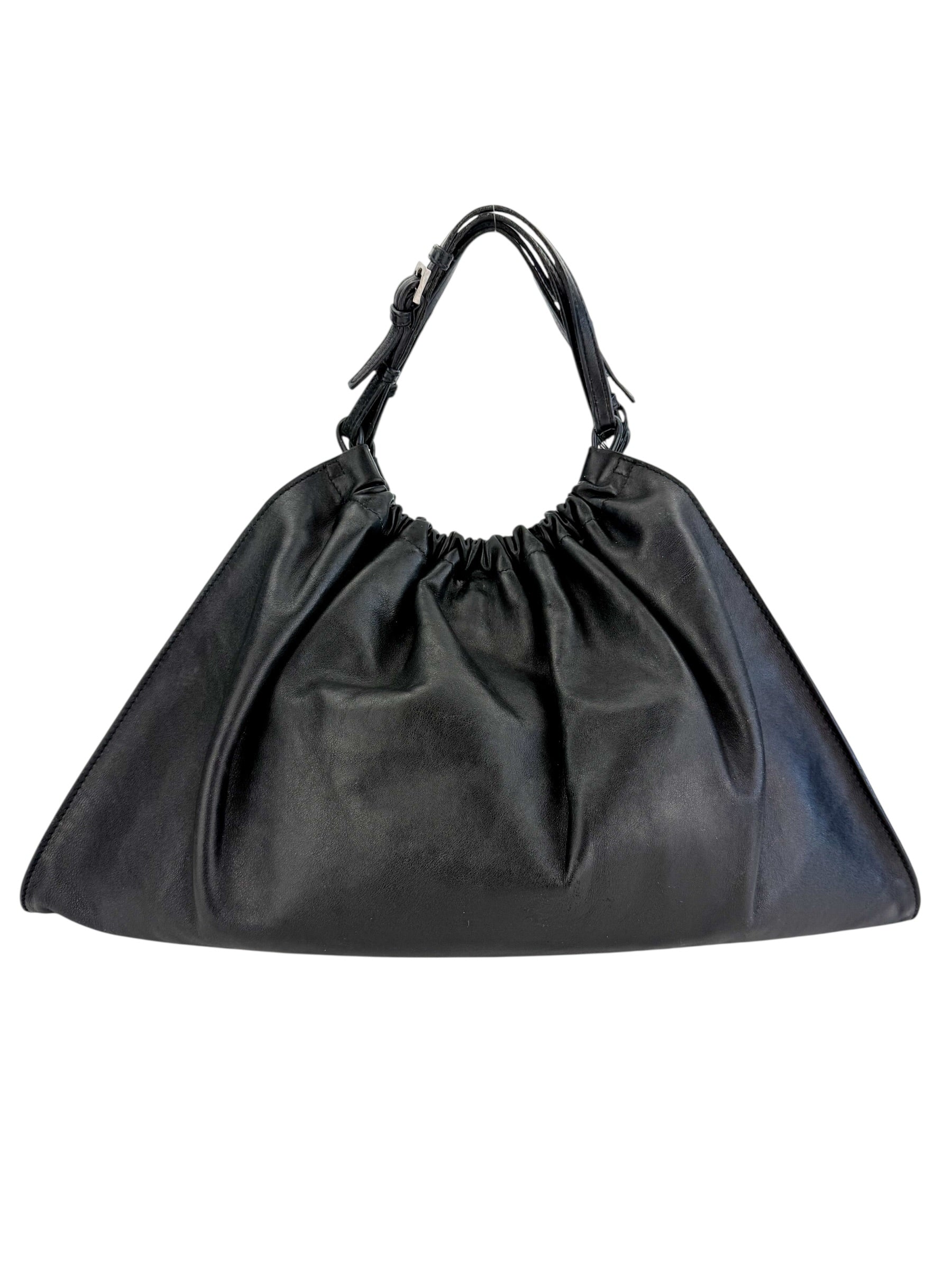 Gucci Vintage Ruched Calfskin Handbag Black Tom Ford Era
