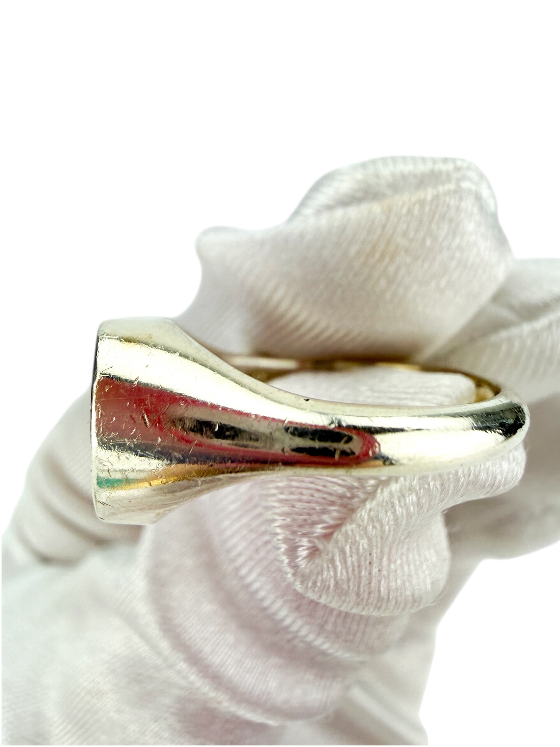 Tiffany&Co. Return to Tiffany Heart Signet Ring Silver Size 8
