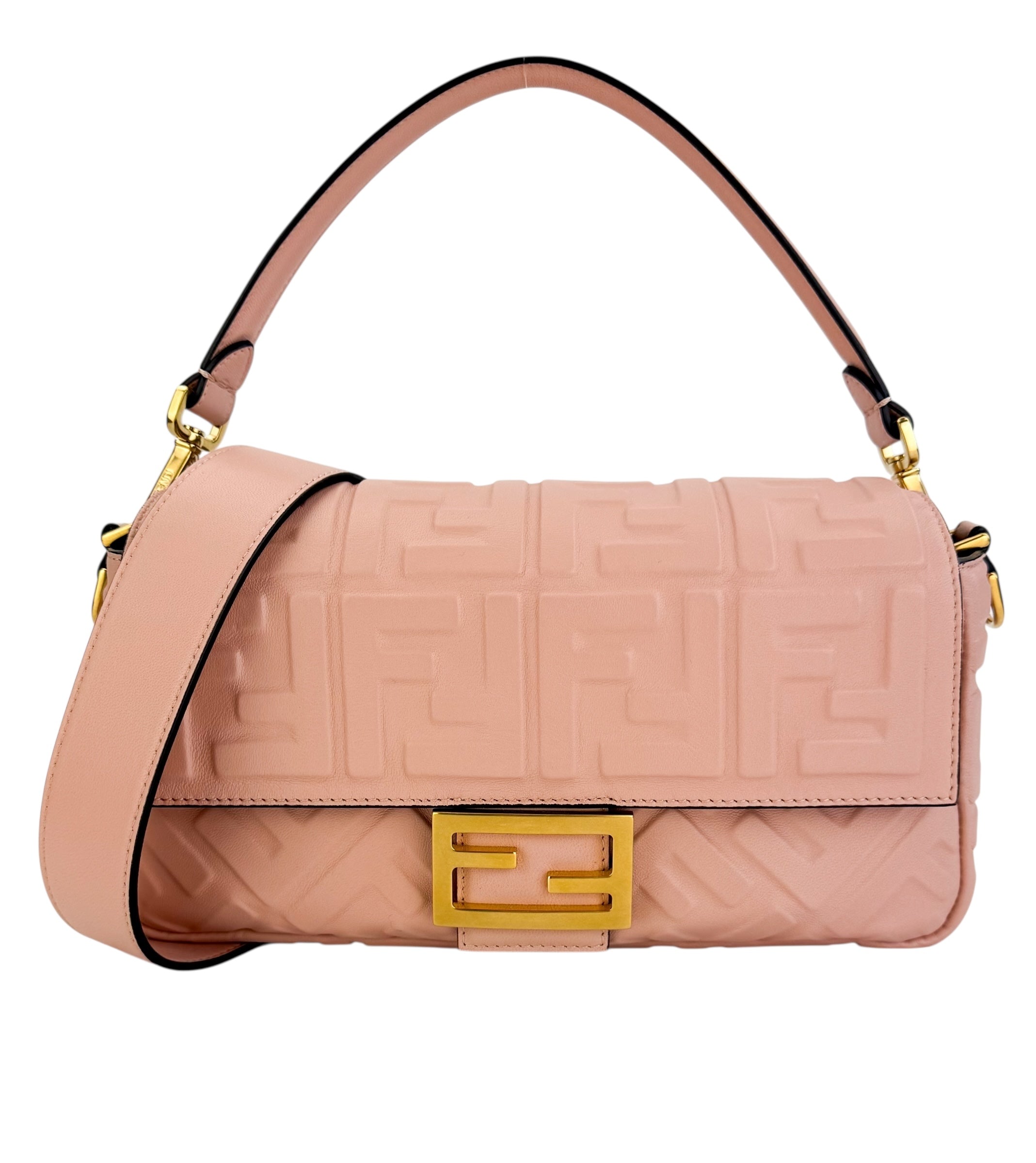 Fendi Nappa Leather Baguette Rosa Quarzo