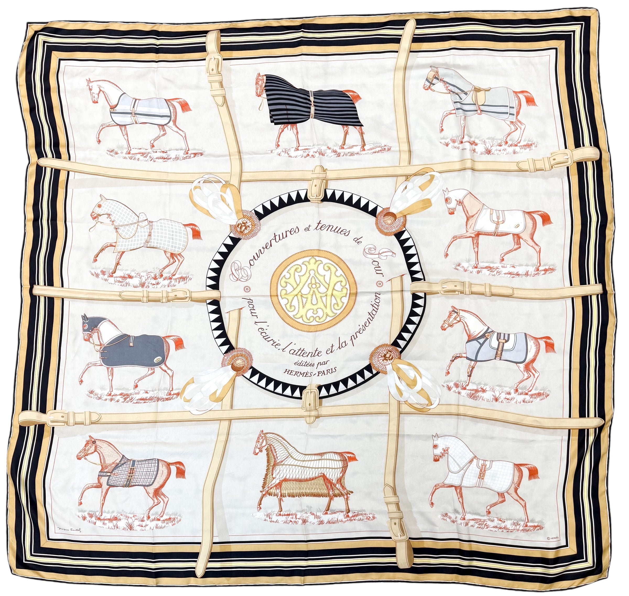 Hermes Couvertures Et Tenues De Jour Silk Scarf 140