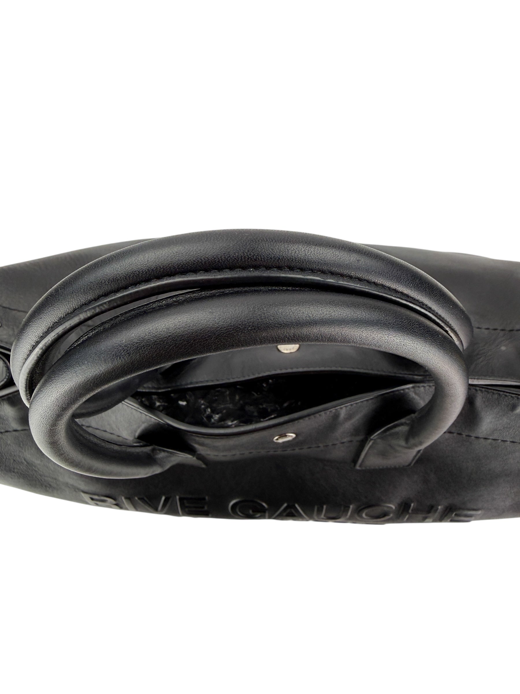 Saint Laurent Smooth Calfskin Rive Gauche Large Tote Black