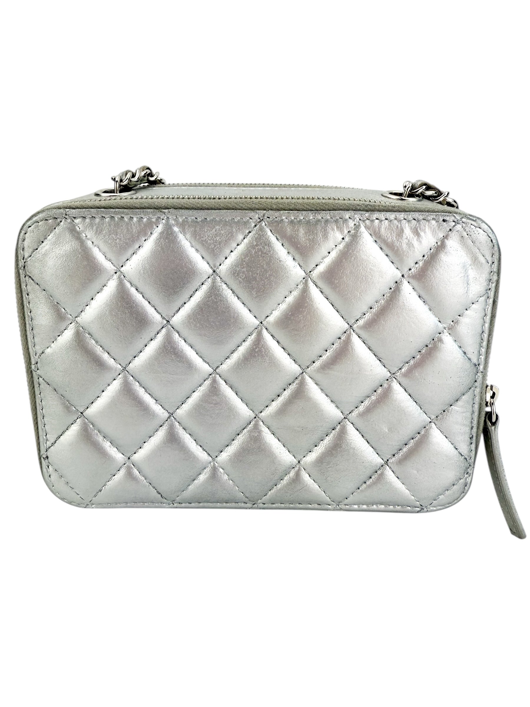 Chanel Small Pocket Box Camera Bag Metallic Silver
