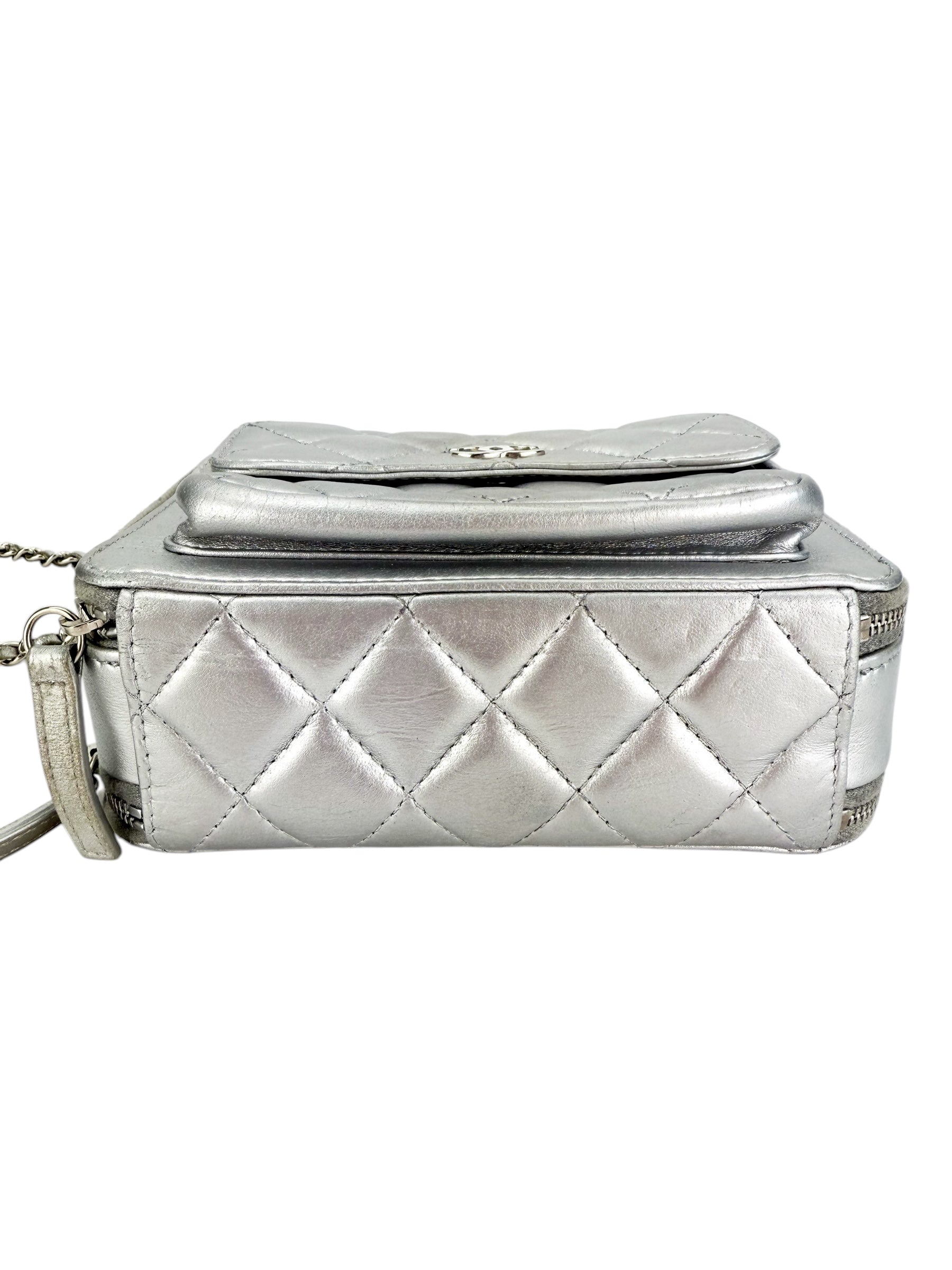 Chanel Small Pocket Box Camera Bag Metallic Silver