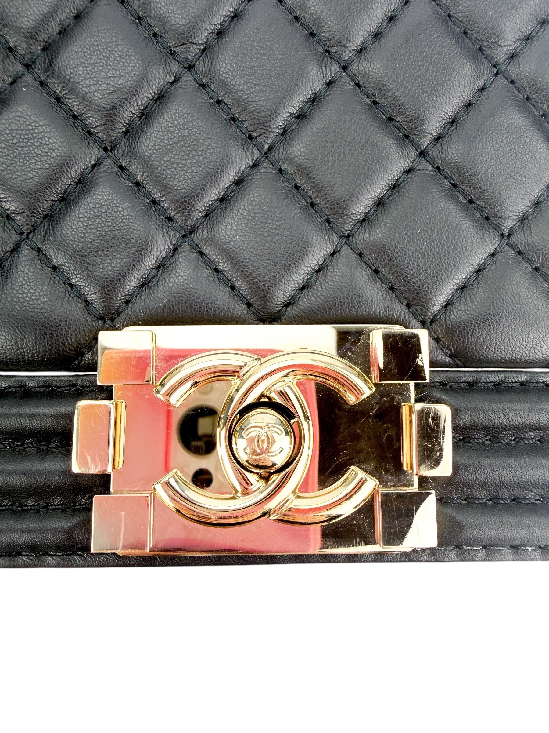 Chanel Quilted Medium Boy Top Handle Flap Black