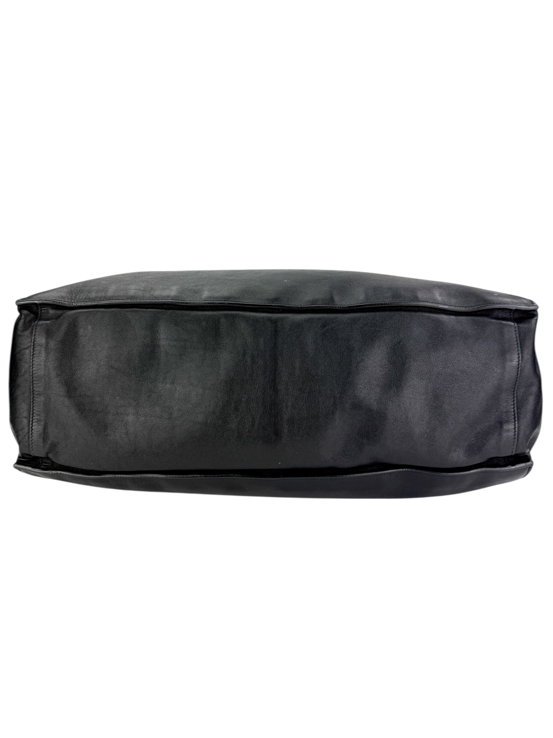 Saint Laurent Smooth Calfskin Rive Gauche Large Tote Black