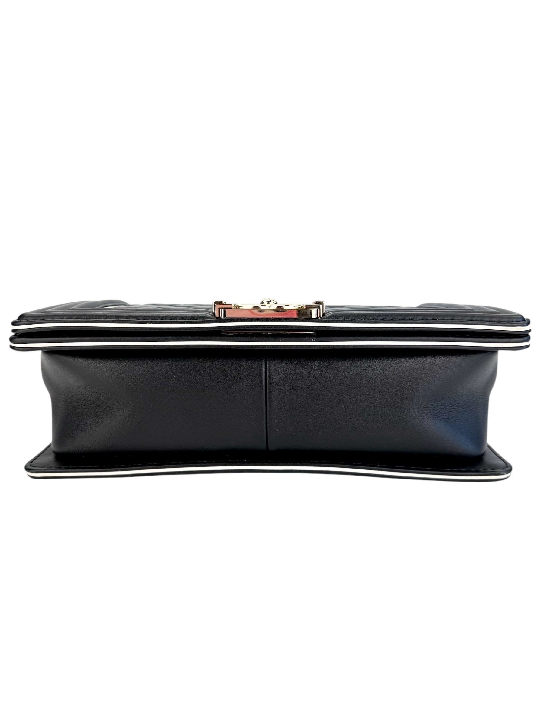 Chanel Quilted Medium Boy Top Handle Flap Black