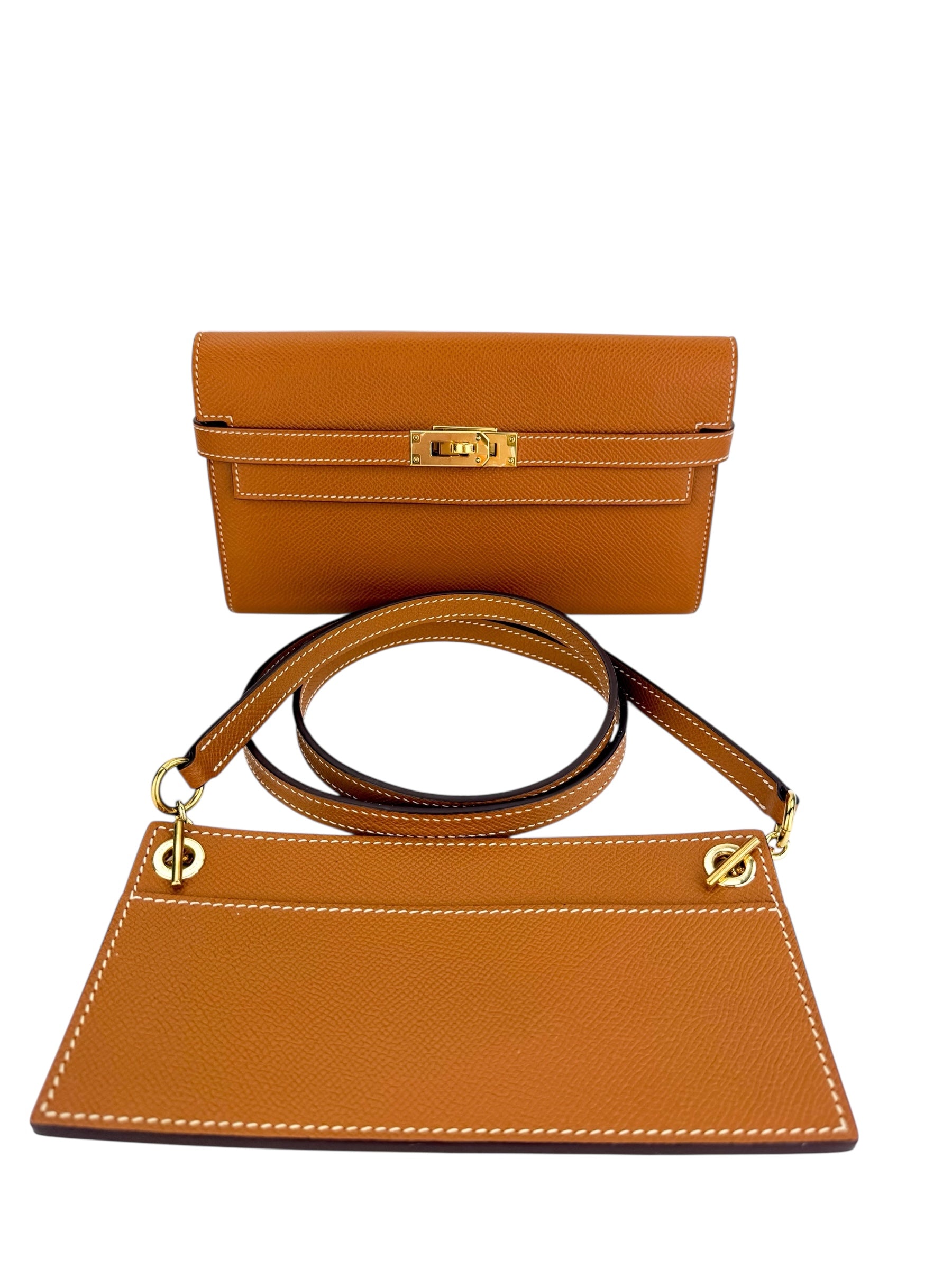 Hermes Epsom Kelly Longue Clutch Wallet Gold