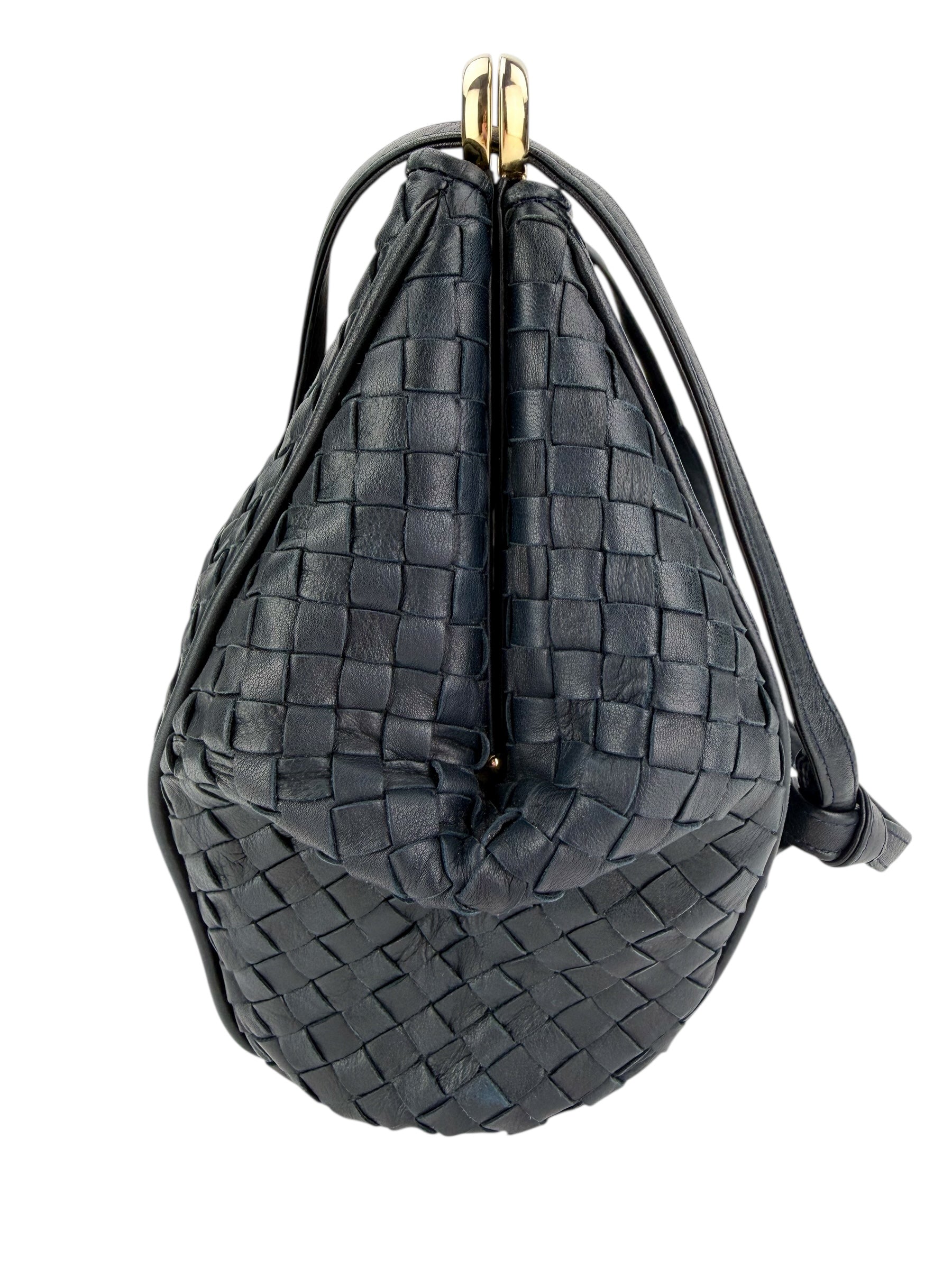 Bottega Veneta Vintage Intrecciato Crossbody Black
