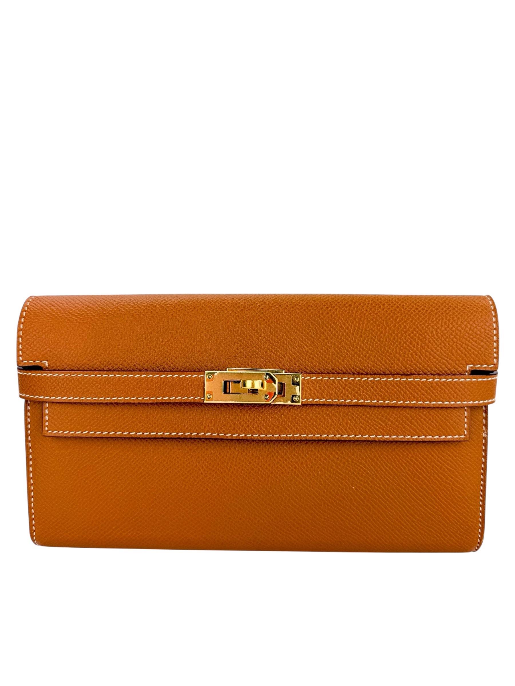 Hermes Epsom Kelly Longue Clutch Wallet Gold