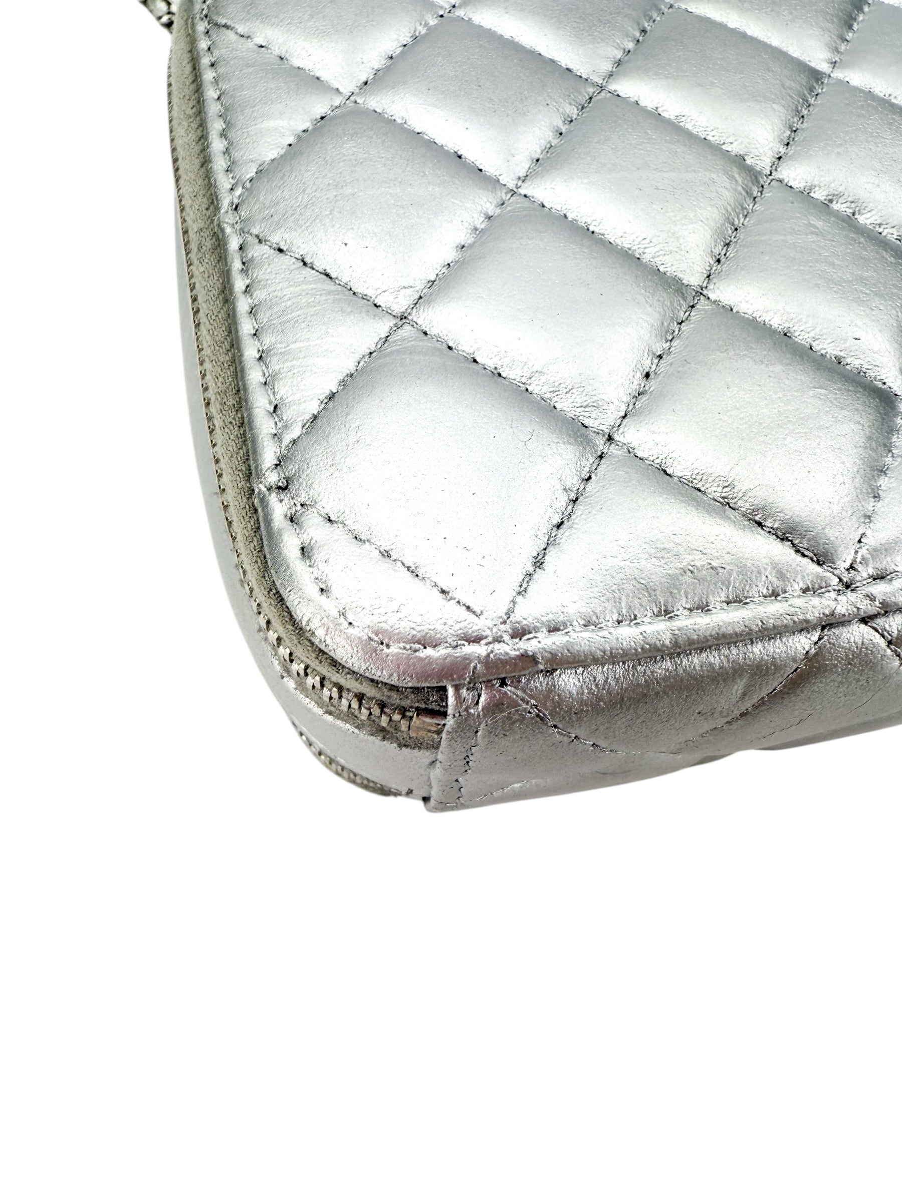 Chanel Small Pocket Box Camera Bag Metallic Silver