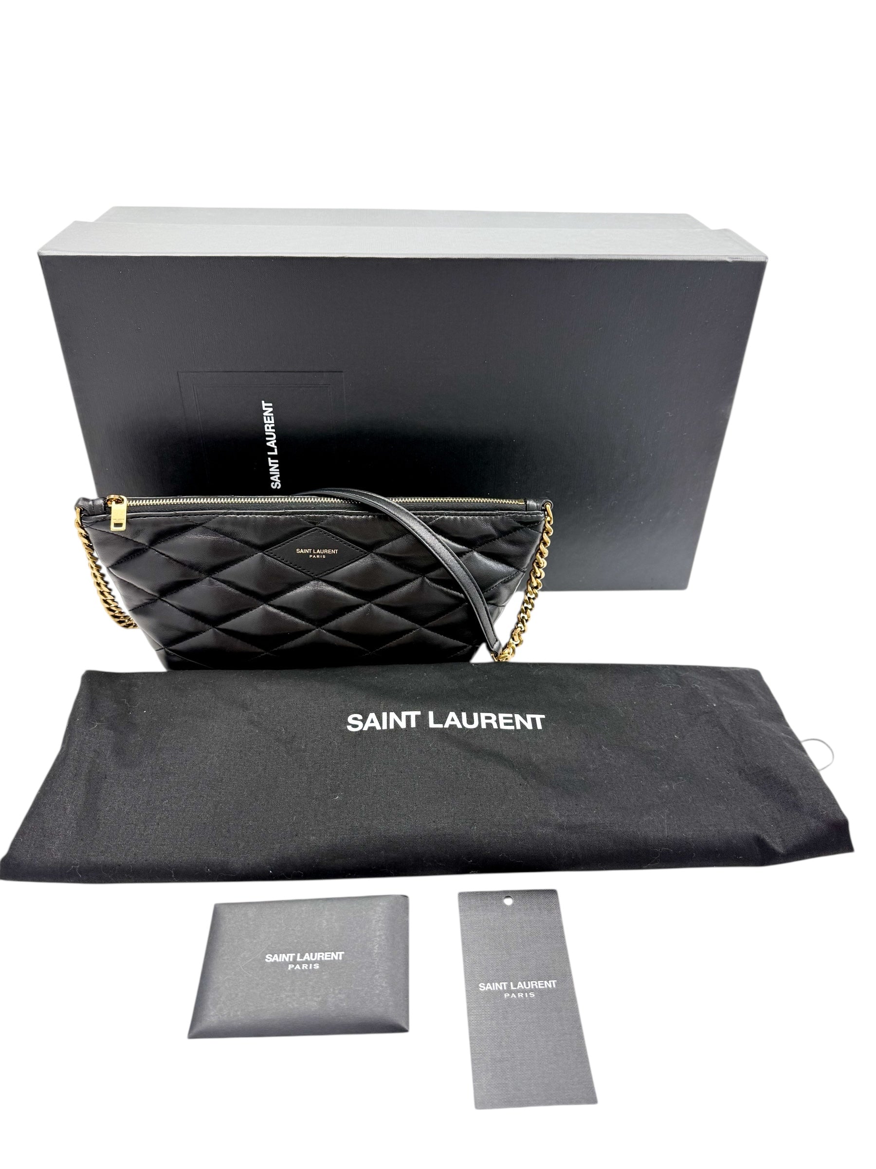 Saint Laurent Quilted Lambskin Shoulder Bag (Full Set)