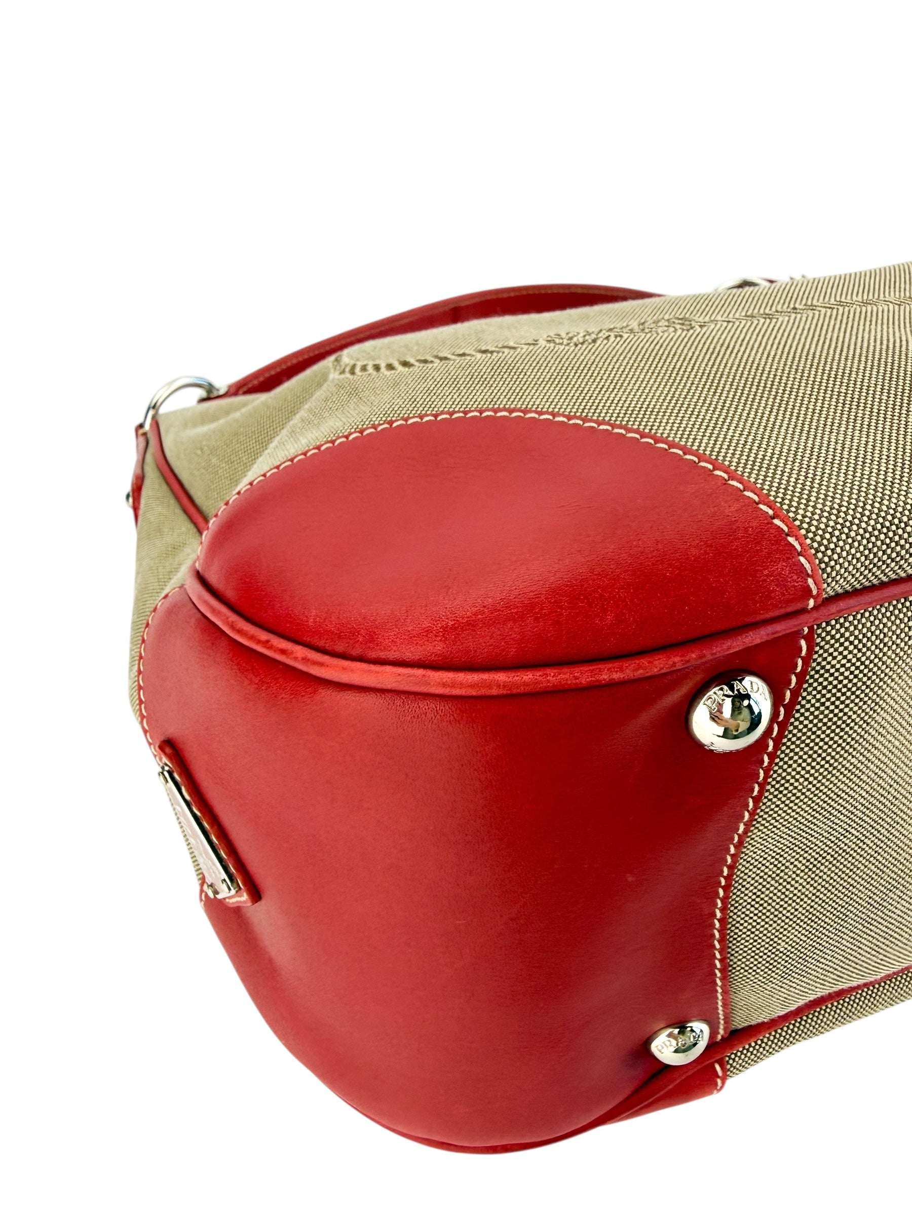 Prada Canapa Logo Jacquard Hobo Shoulder Bag