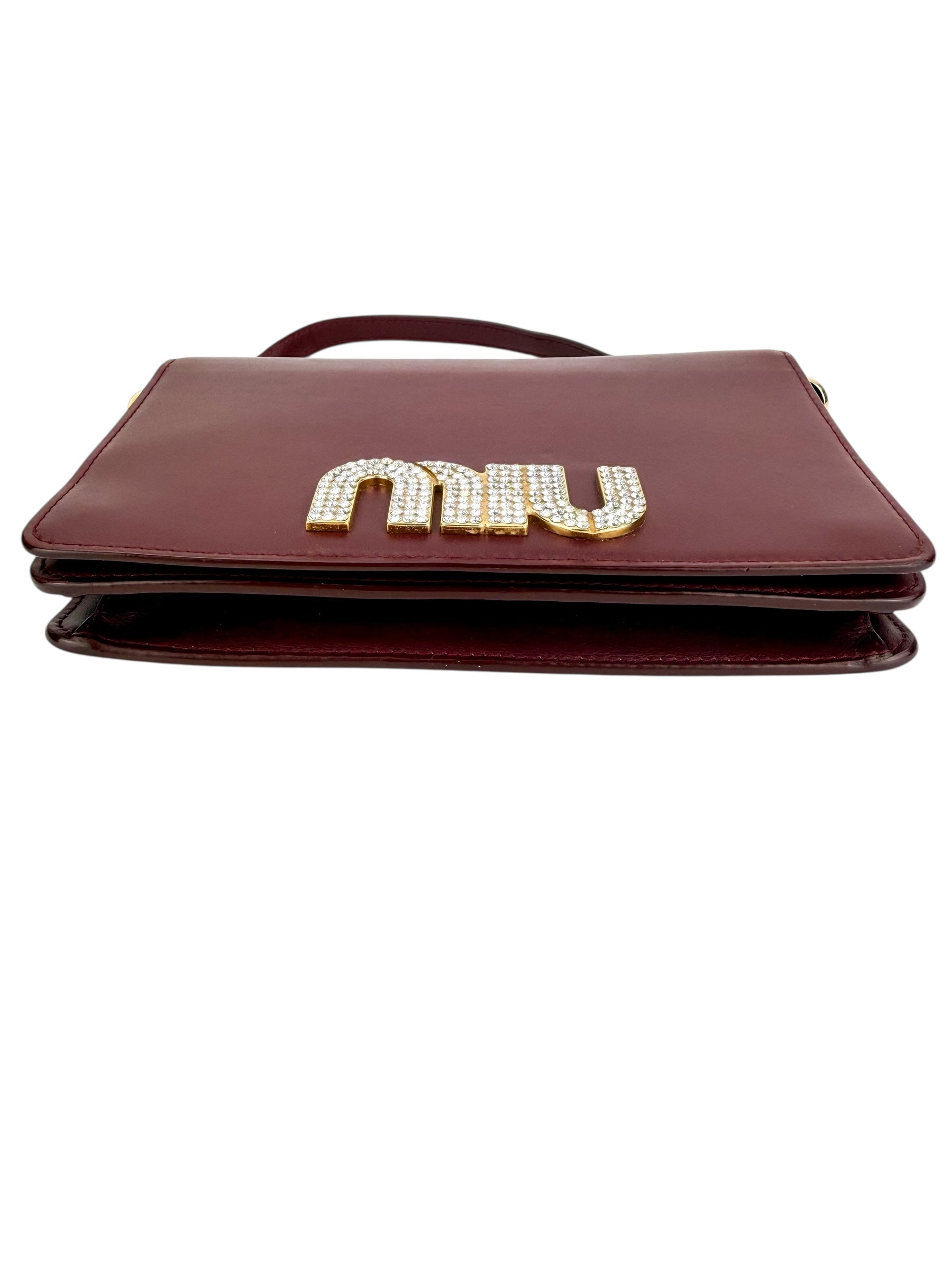 Miu Miu Wallet on Chain Burgundy