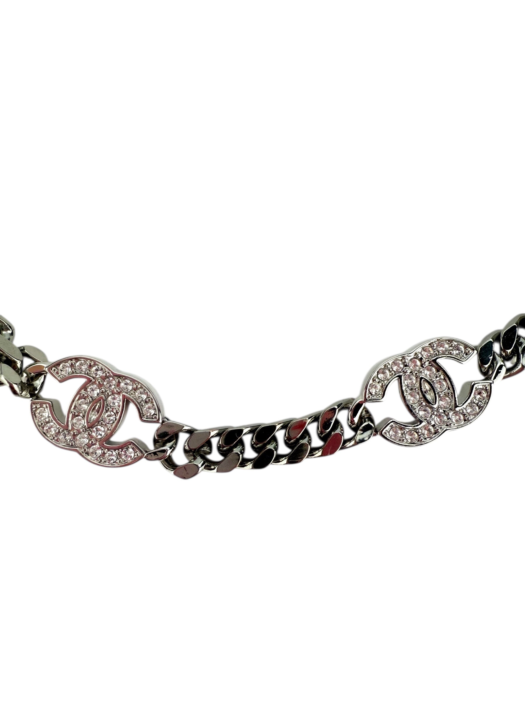 Chanel Crystal CC Chain Necklace