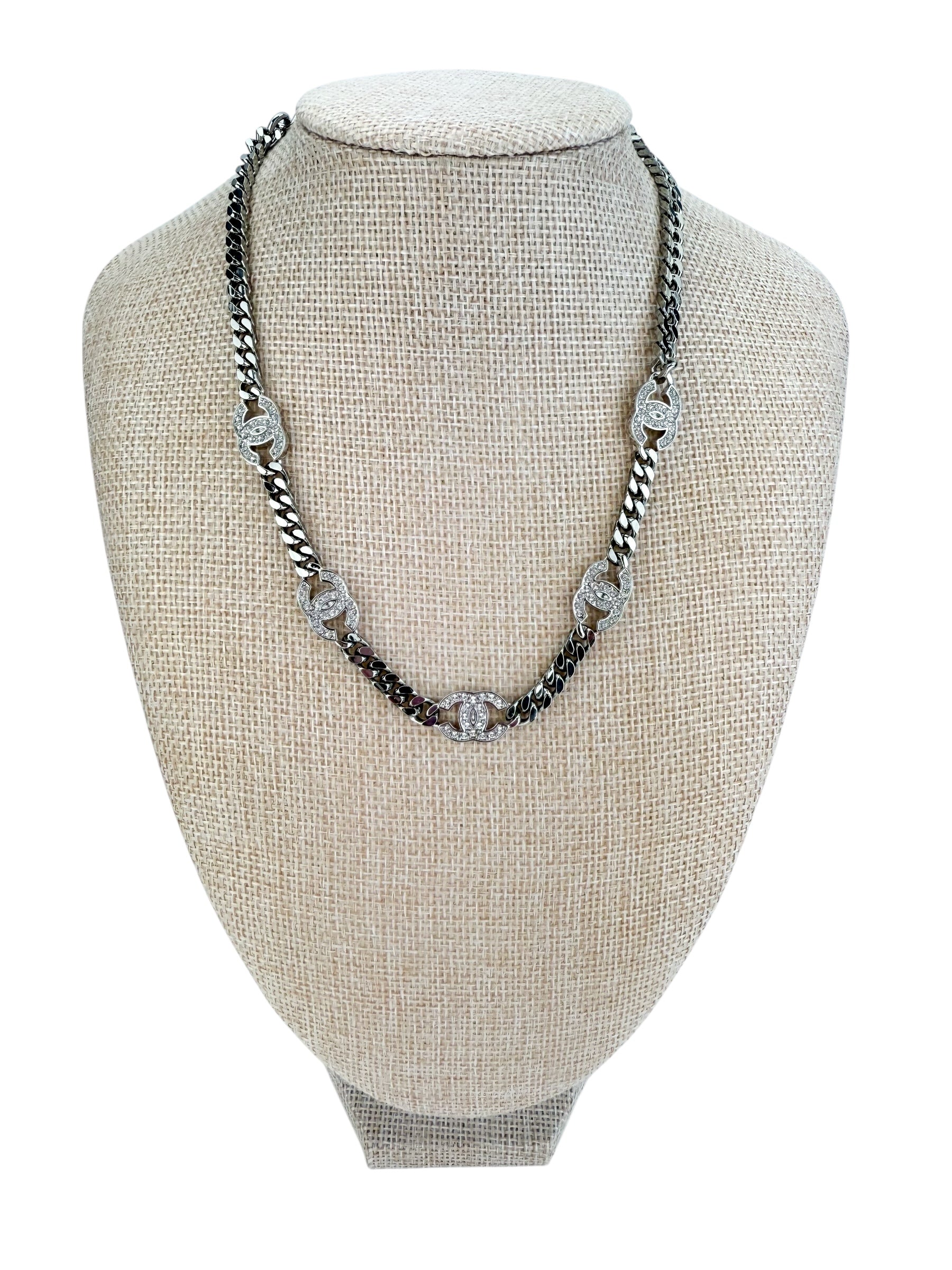 Chanel Crystal CC Chain Necklace