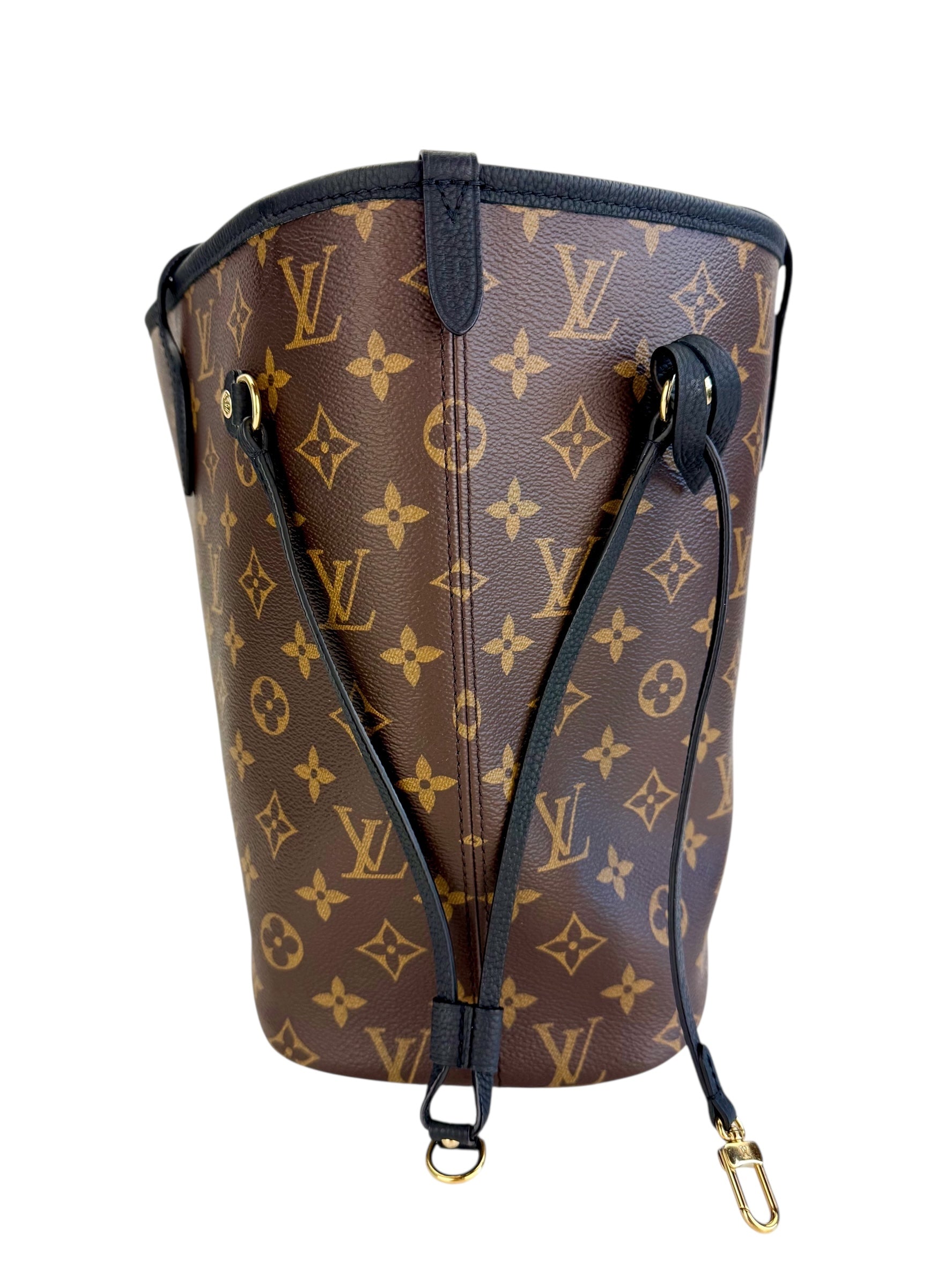 Louis Vuitton Monogram Calfskin Neo Neverfull Inside Out MM Black with Pochette (Full Set)