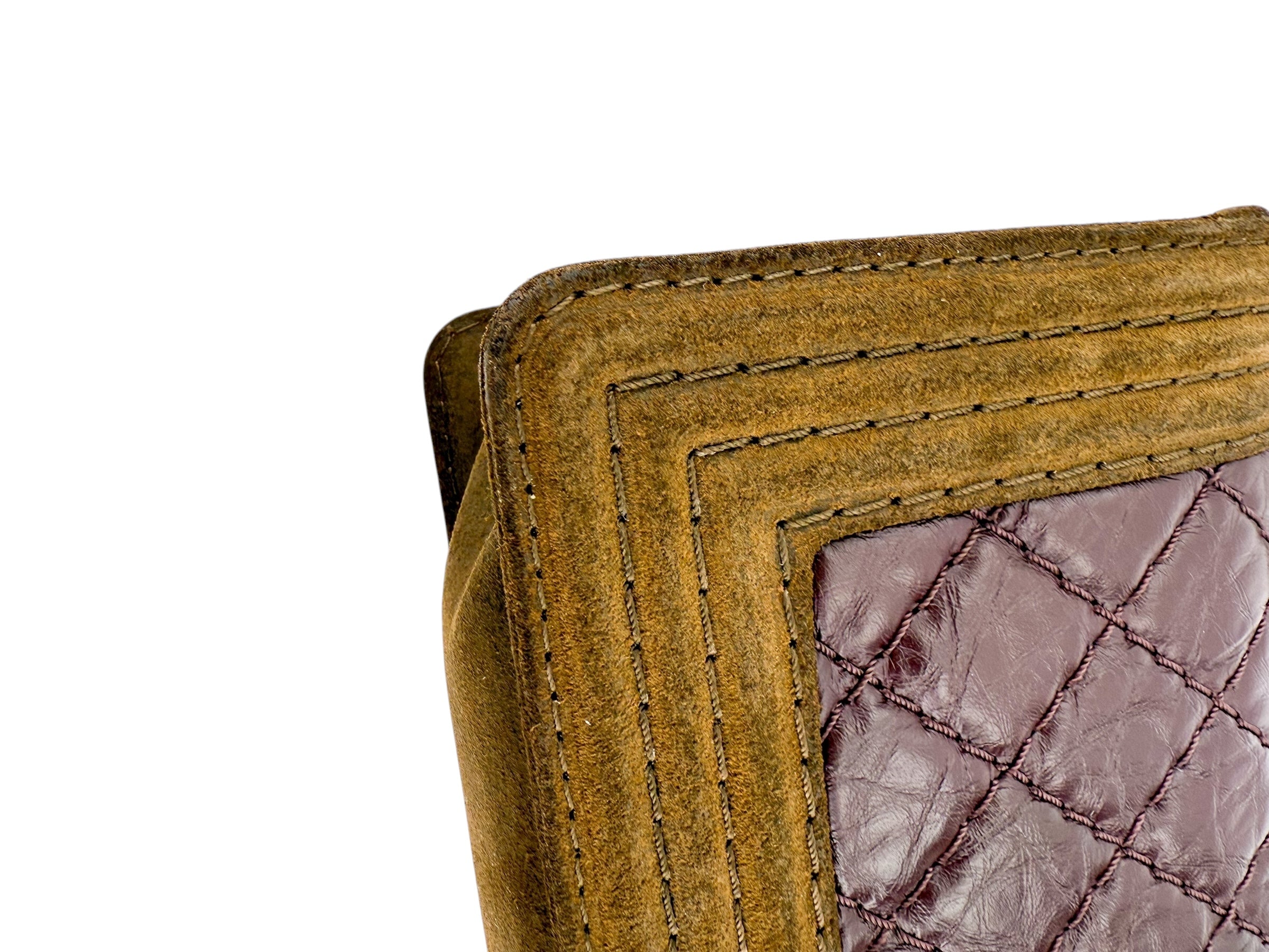 Chanel Aged Calfskin Nubuck Quilted Small Boy Flap Burgundy