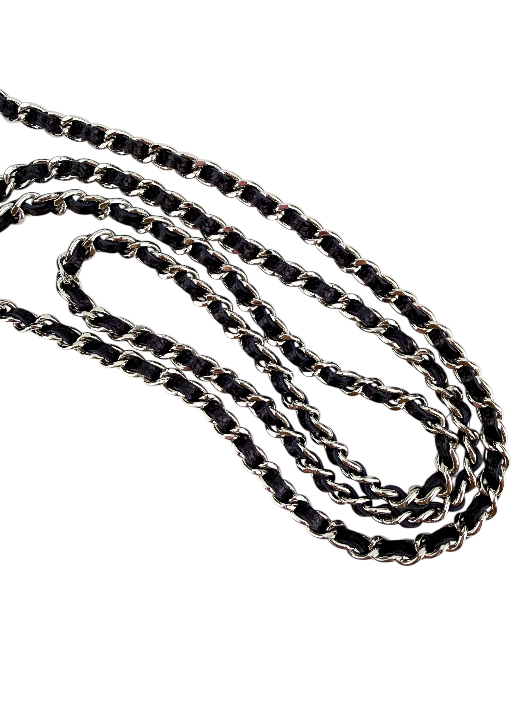 Chanel Caviar Half Moon Wallet on Chain WOC Deep Purple