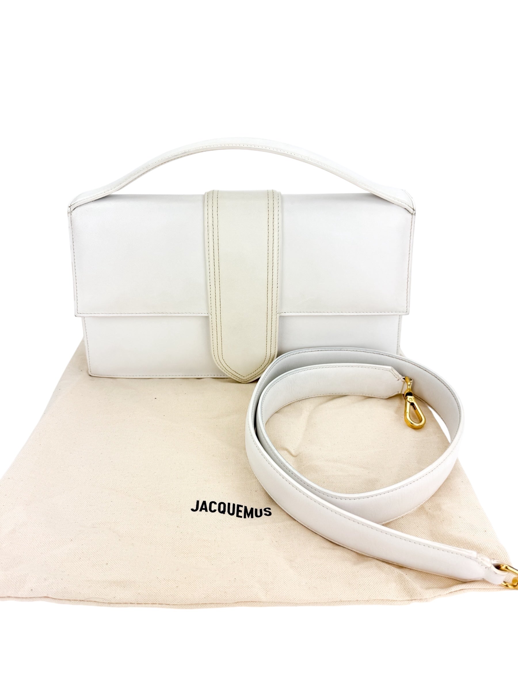 Jacquemus Le Bambinou White Leather Flap Bag