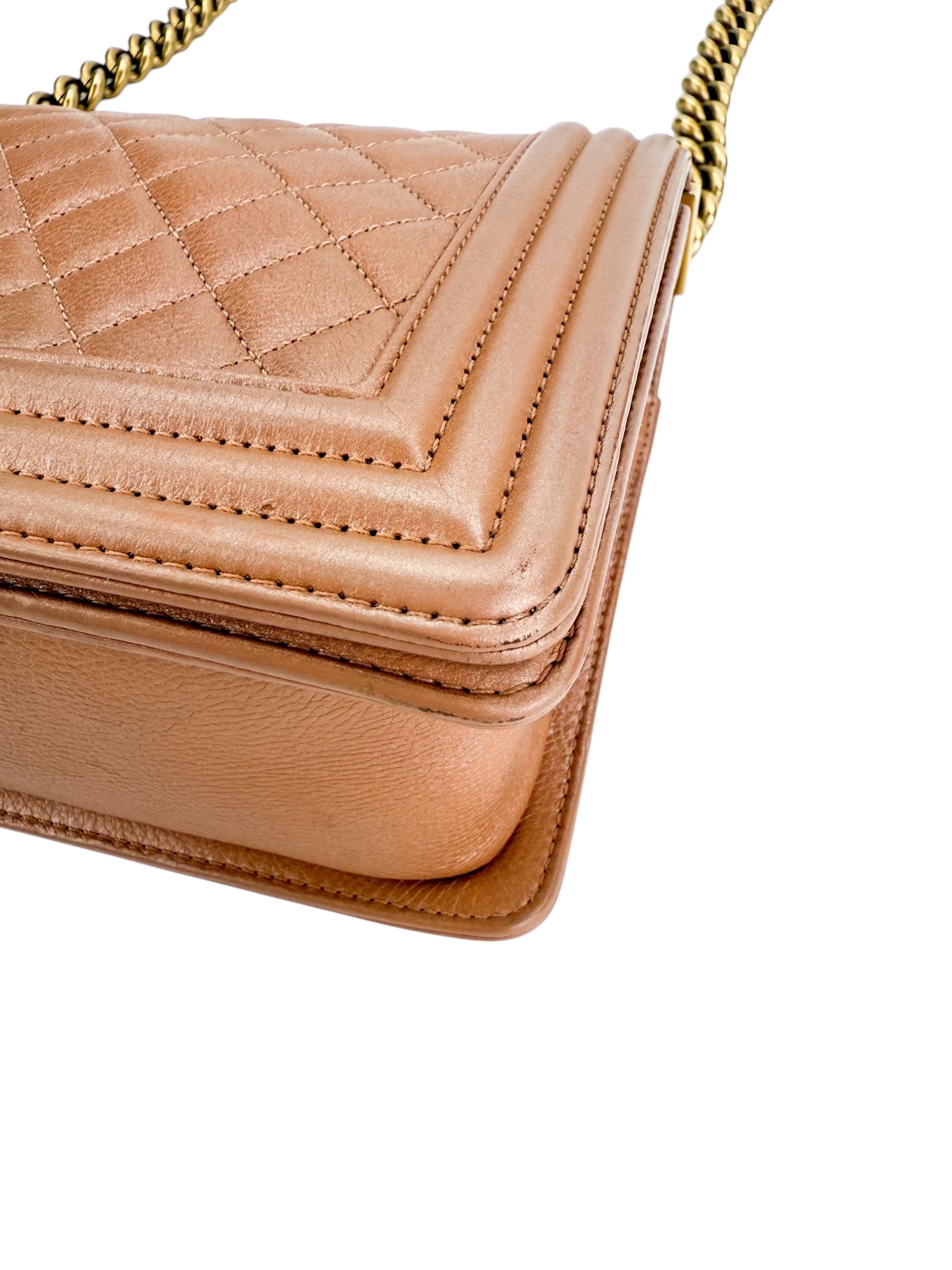 Chanel Rose Gold Medium Boy Flap