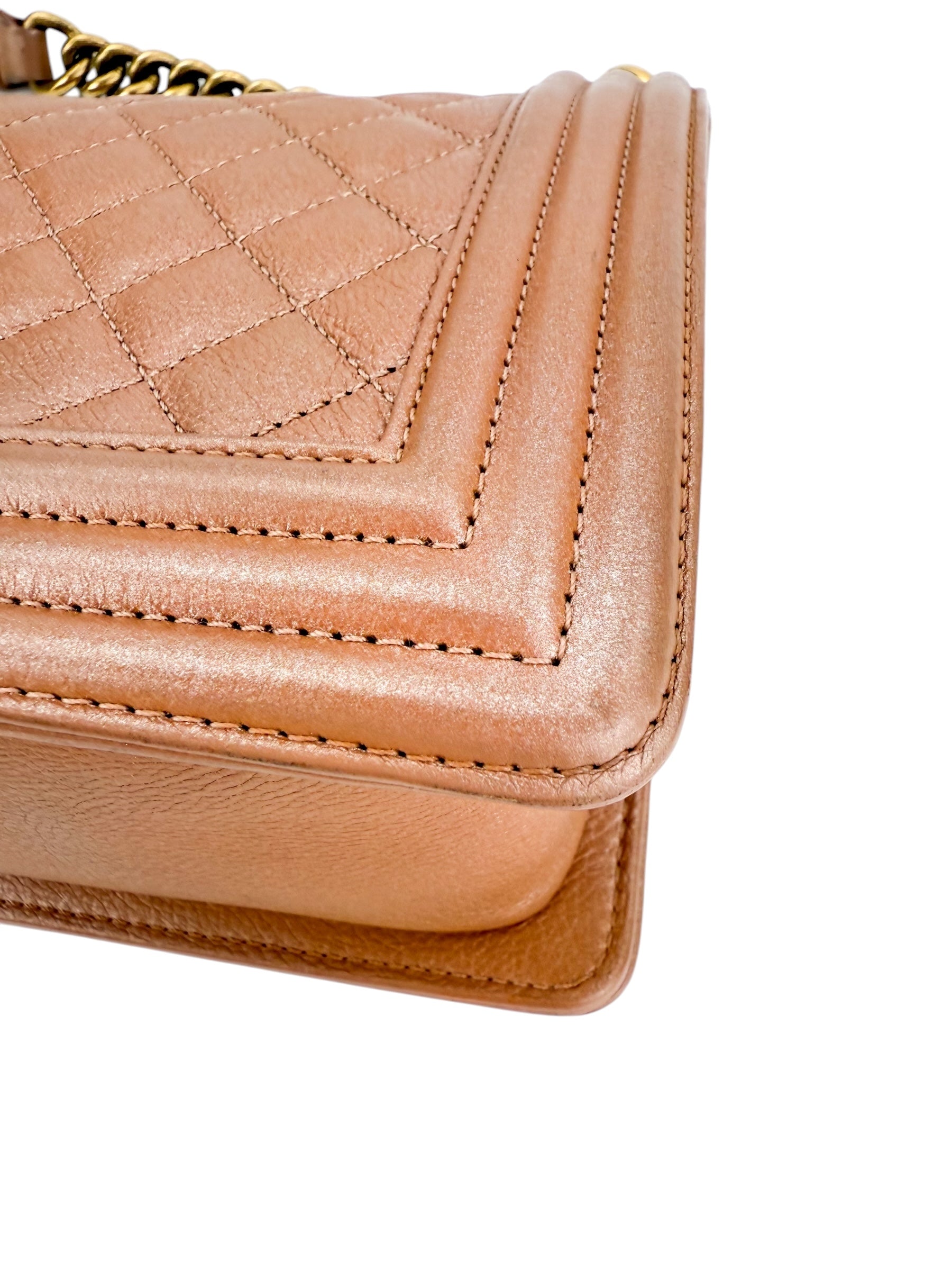 Chanel Rose Gold Medium Boy Flap