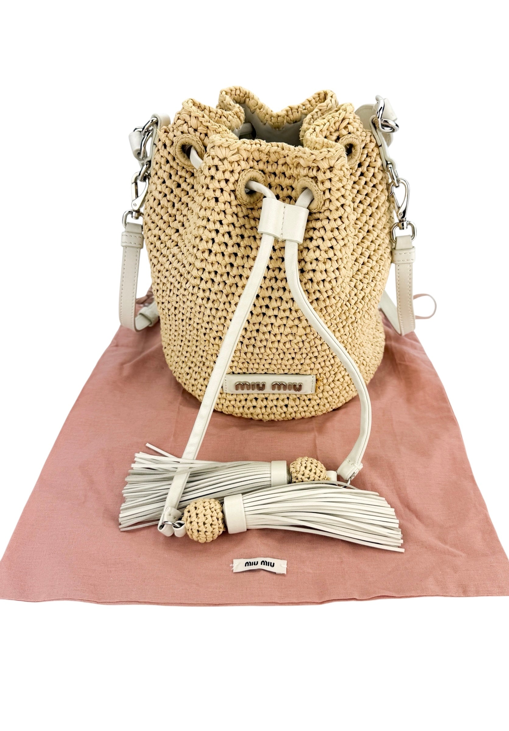 Miu Miu Raffia Bucket Bag