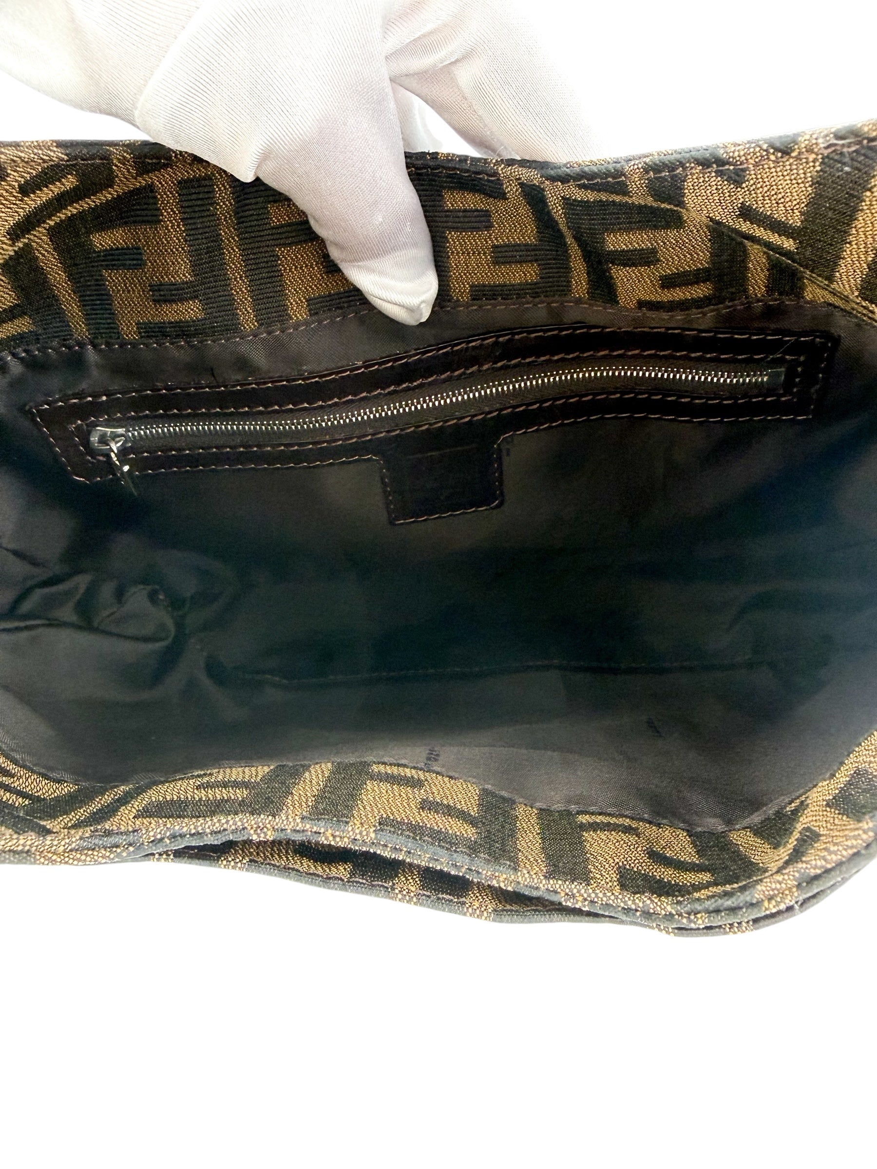Fendi Vintage Monogram Zucca Canvas Shoulder Bag