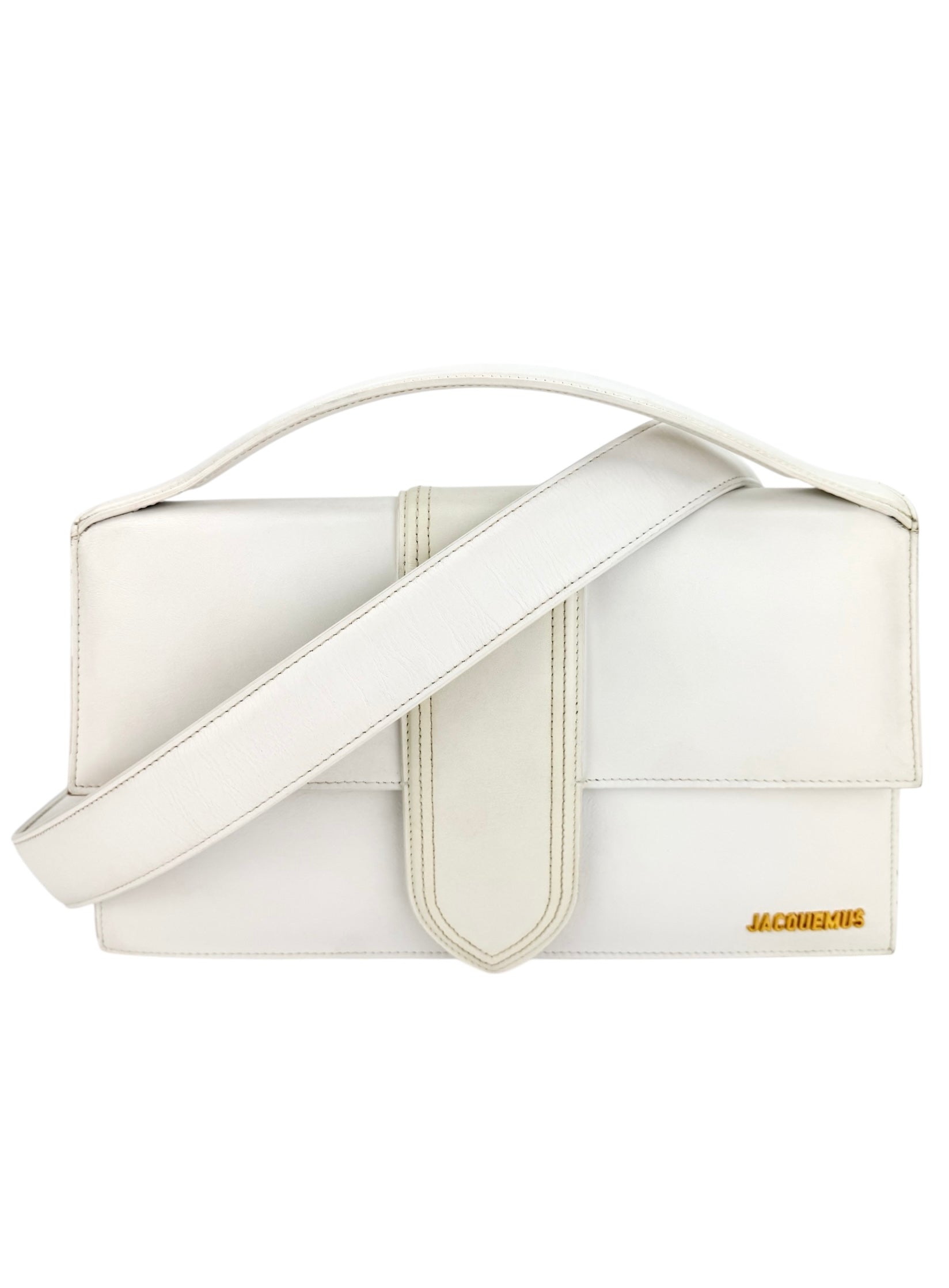 Jacquemus Le Bambinou White Leather Flap Bag