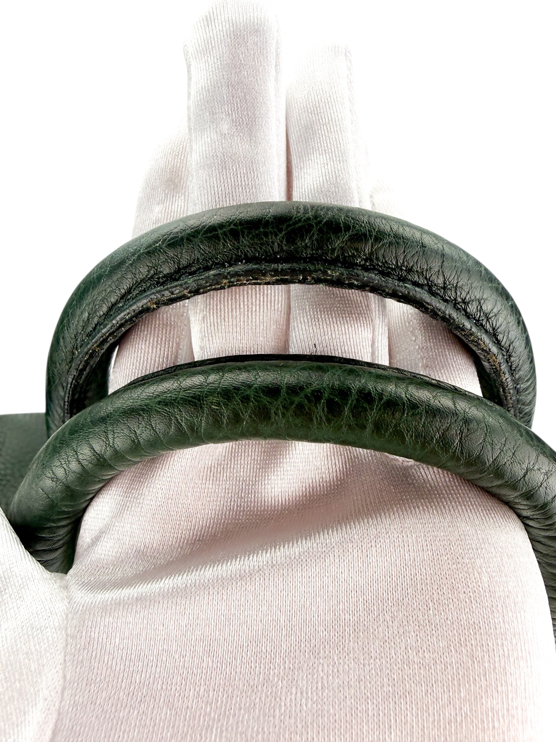 Prada Vitello Phenix Leather Tote Green