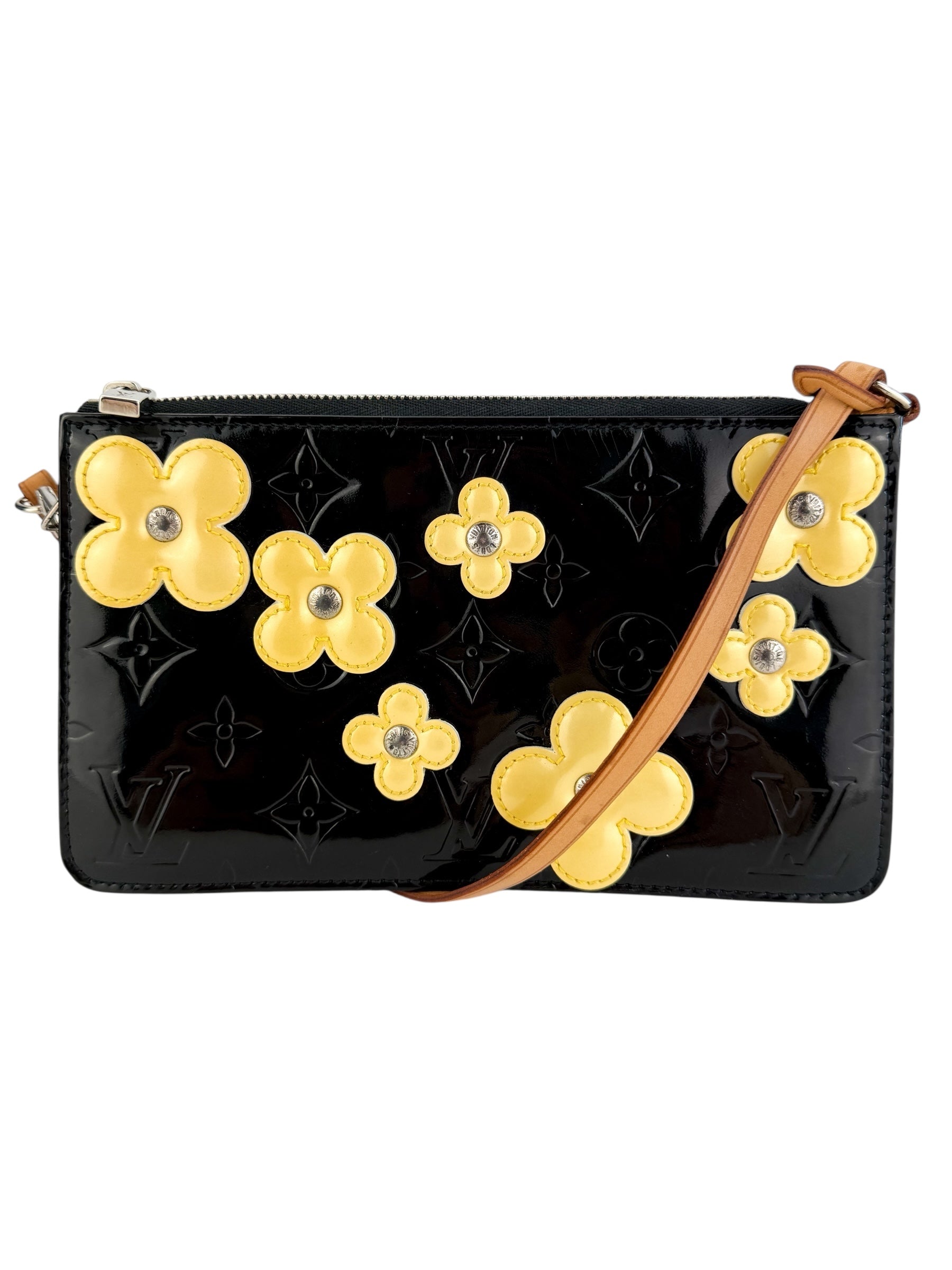 Louis Vuitton Vintage Lexington Fleurs Pochette Monogram Vernis Black
