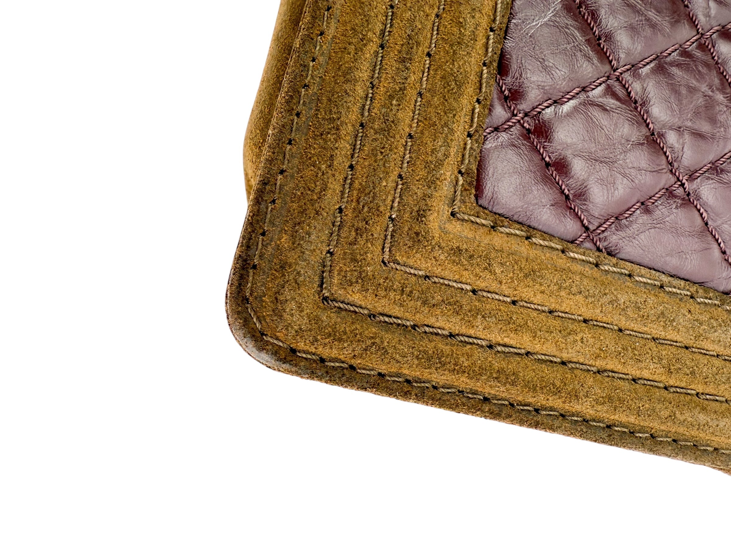 Chanel Aged Calfskin Nubuck Quilted Small Boy Flap Burgundy