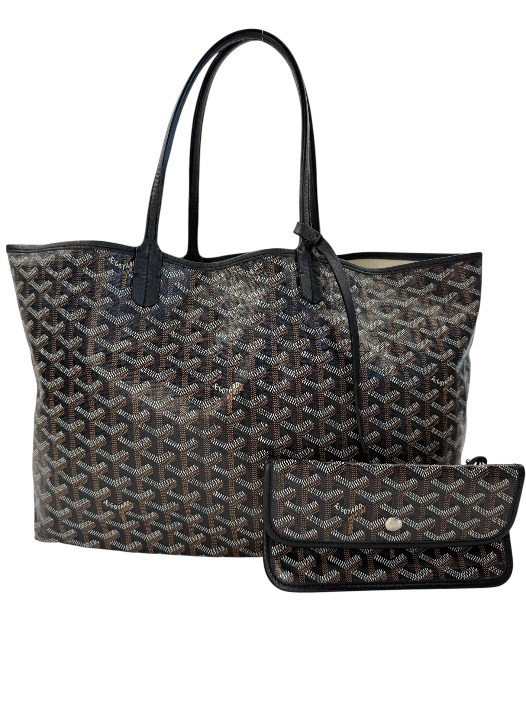 Goyard Black Saint Louis PM Tote W/ Pouch