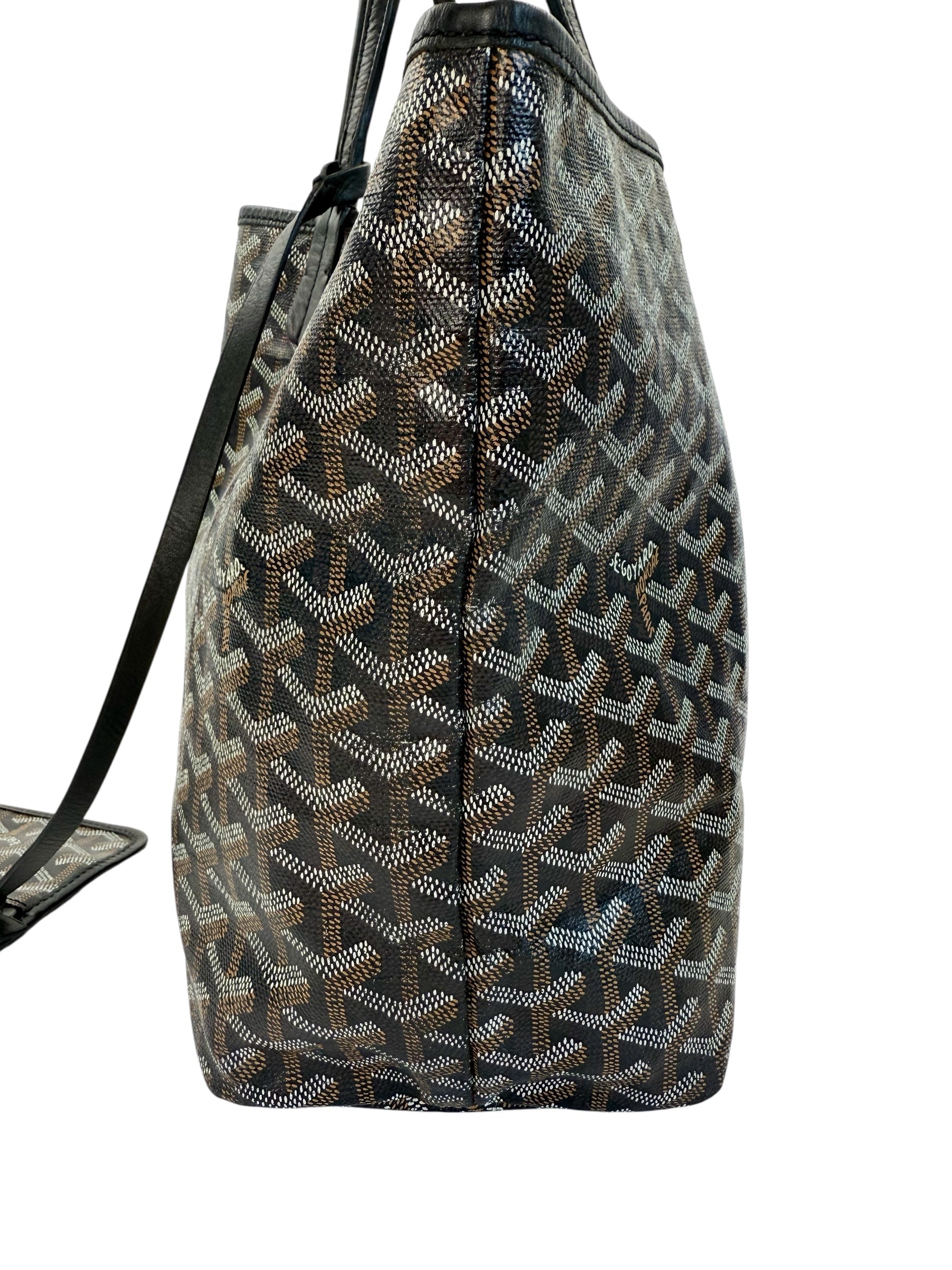 Goyard Black Saint Louis PM Tote W/ Pouch