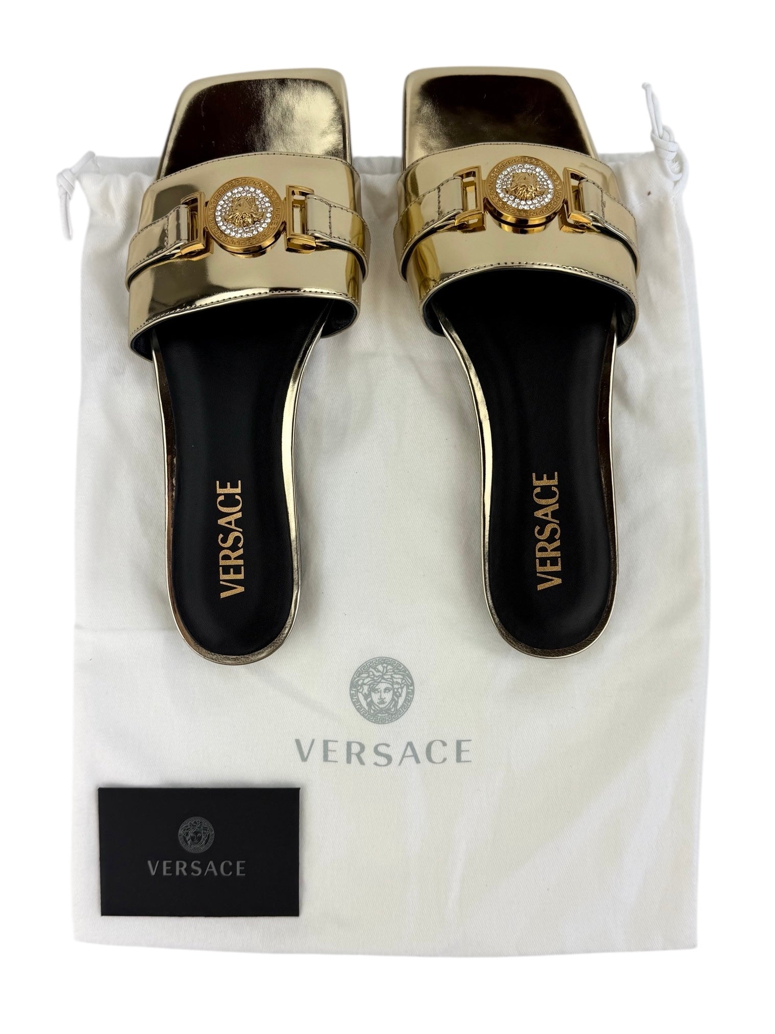 Versace Gold Medusa Sandals Size 38