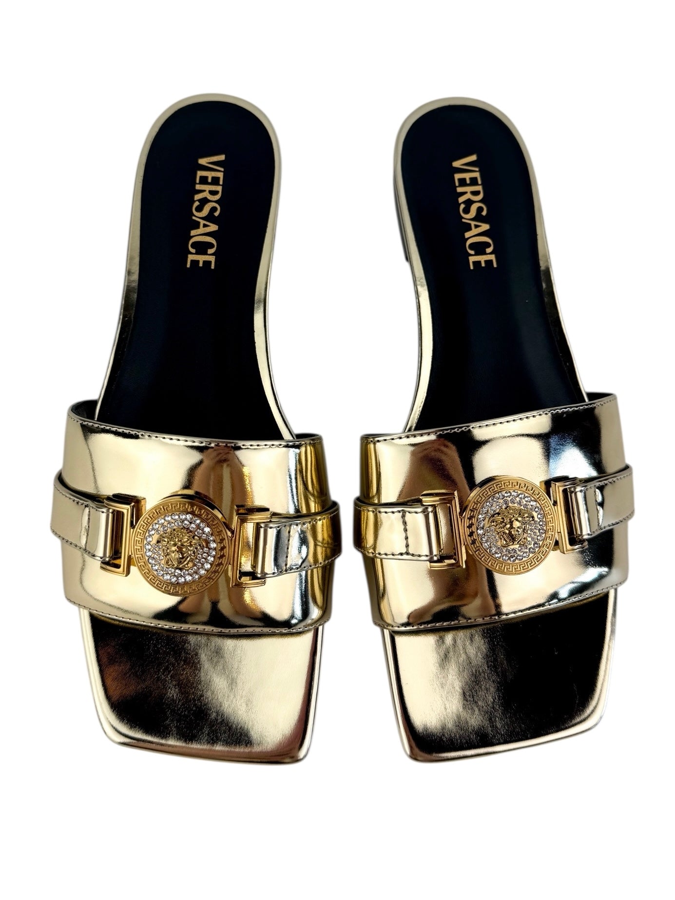 Versace Gold Medusa Sandals Size 38