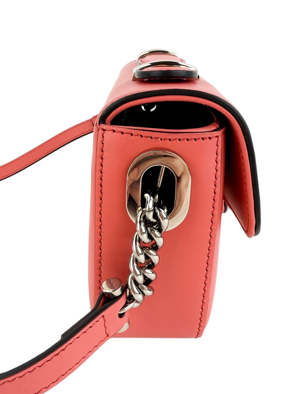 Gucci Senna Calfskin Petite GG Pink Top Handle Bag