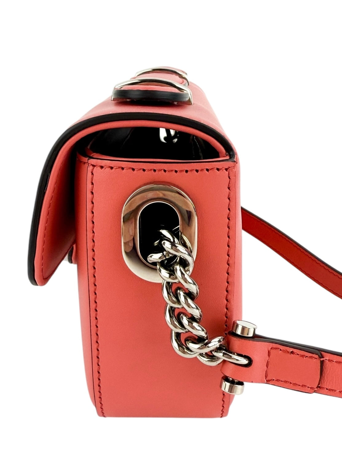 Gucci Senna Calfskin Petite GG Pink Top Handle Bag