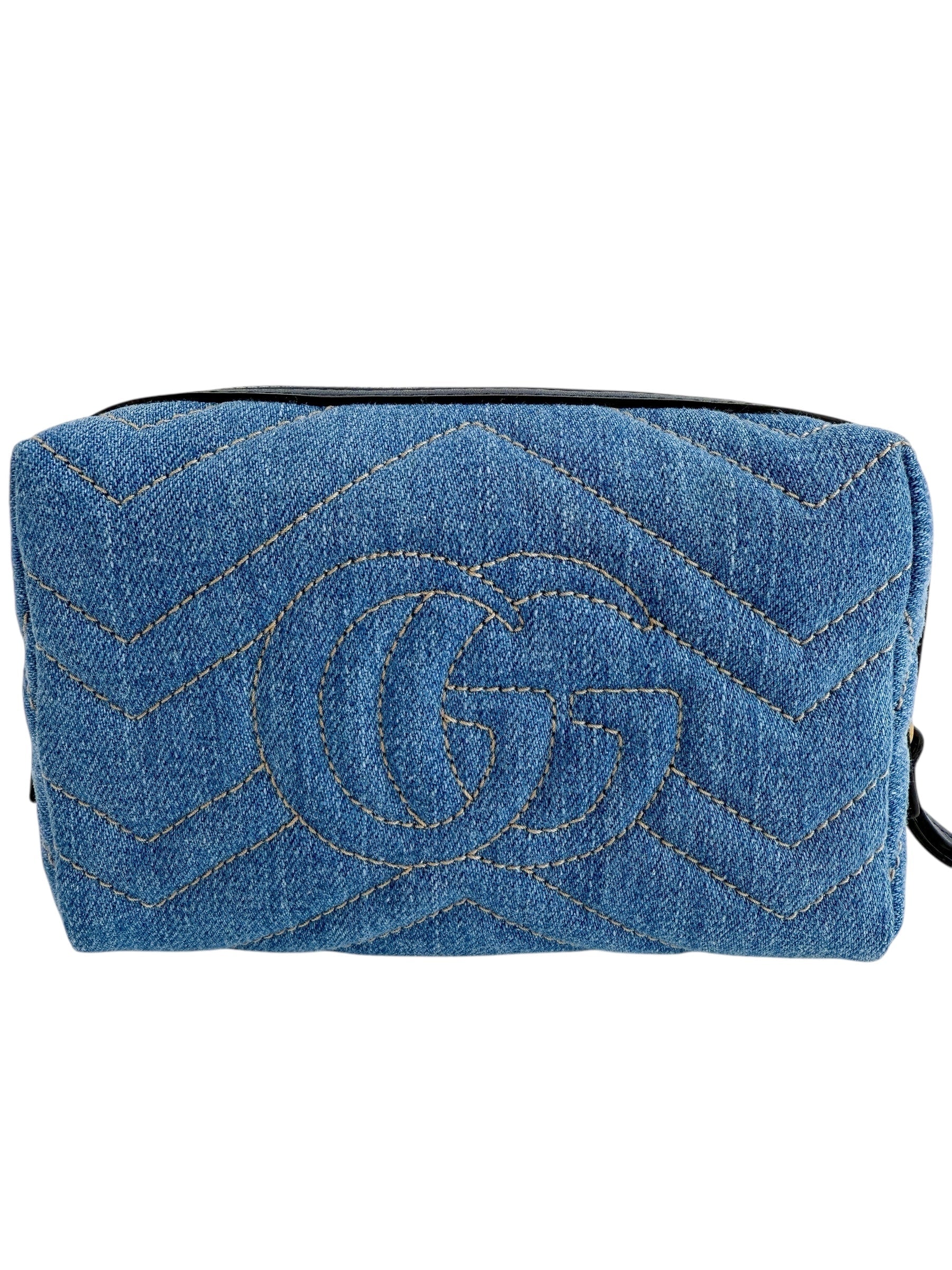 Gucci Denim Matelasse Flower Japan Limited GG Pouch