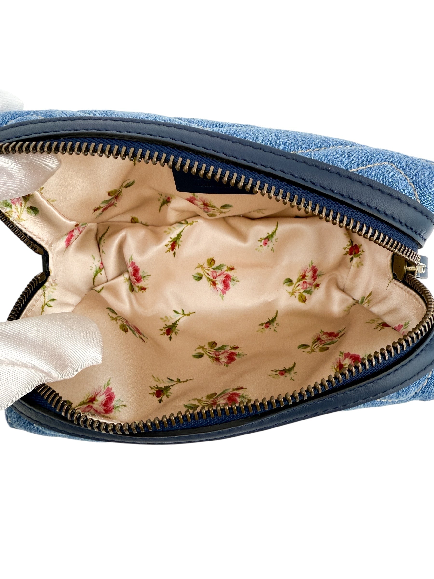 Gucci Denim Matelasse Flower Japan Limited GG Pouch