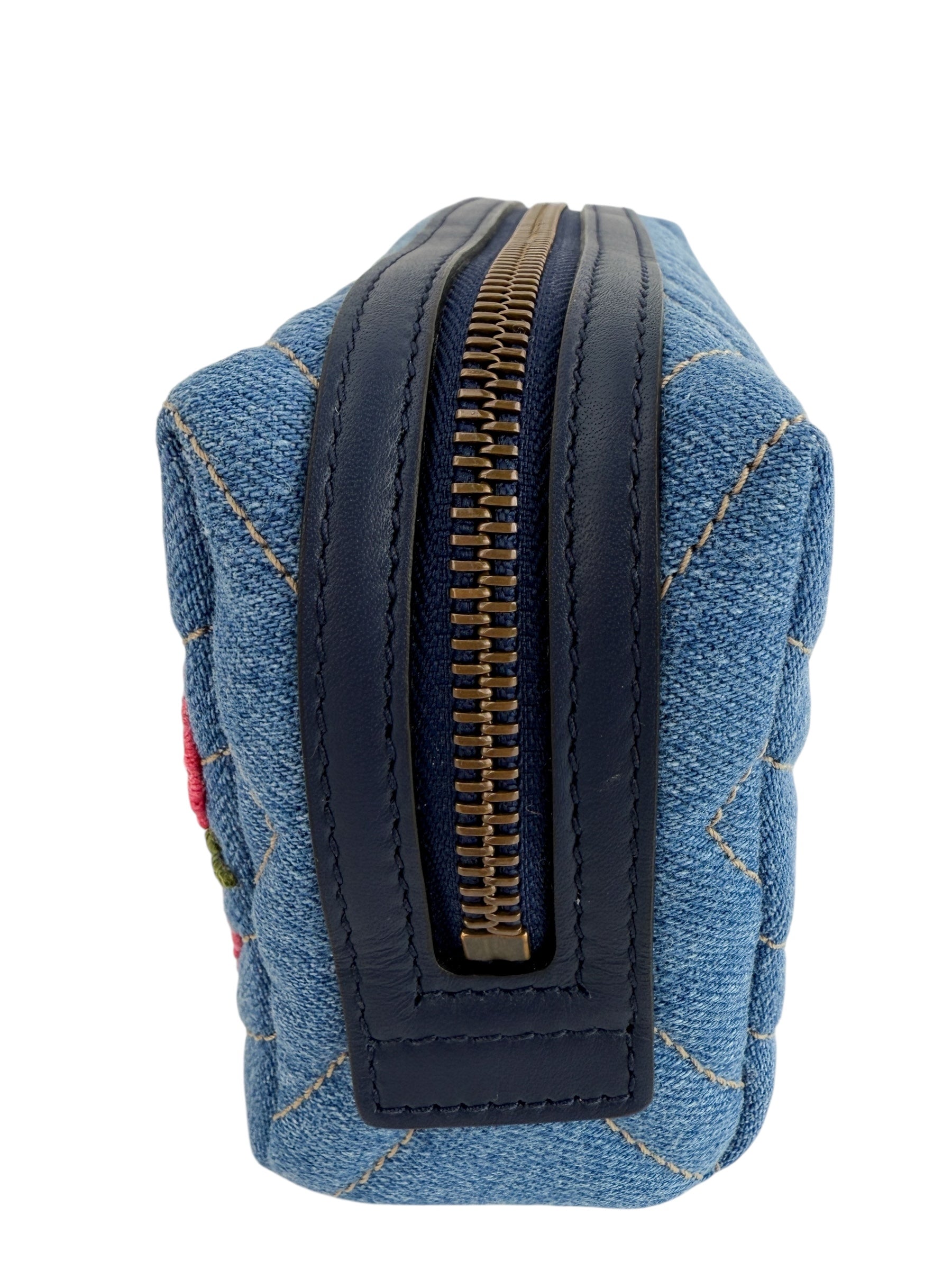 Gucci Denim Matelasse Flower Japan Limited GG Pouch